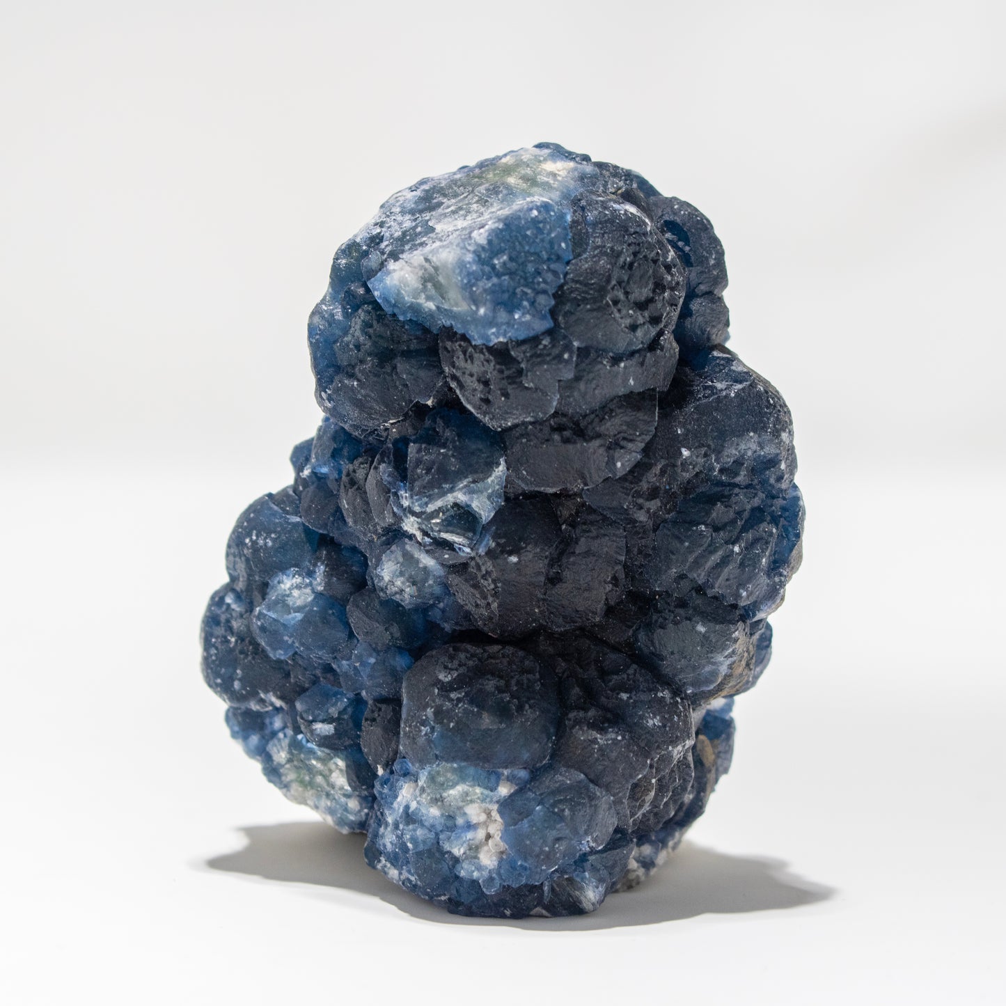 Blue crystal rock on a white background