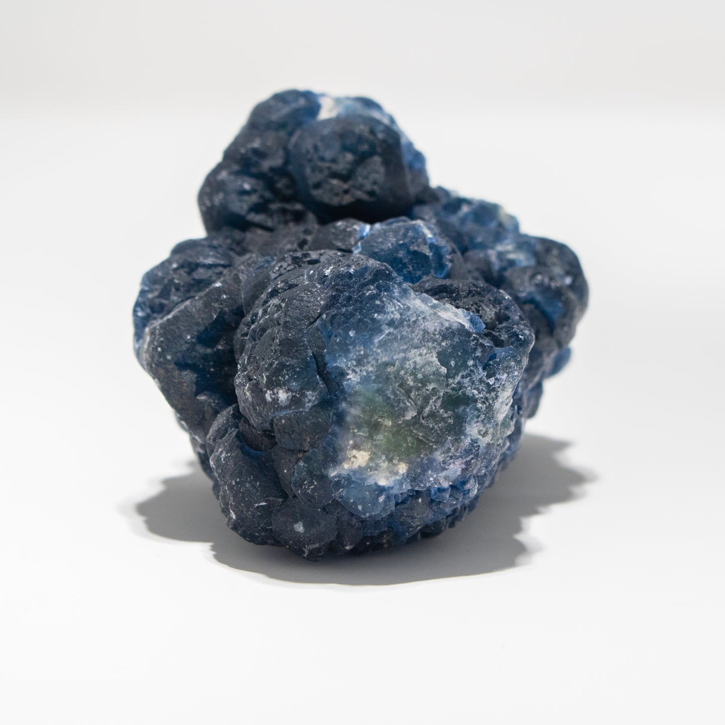Blue crystal rock on a white background