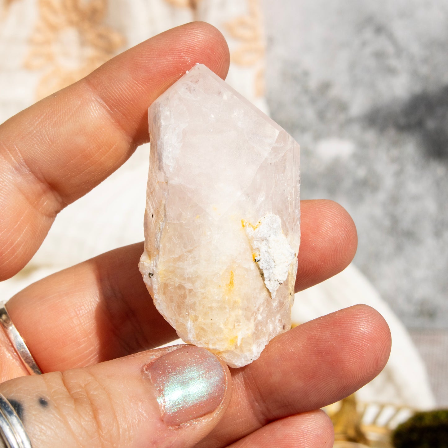 Raw Pink Danburite Crystal Point