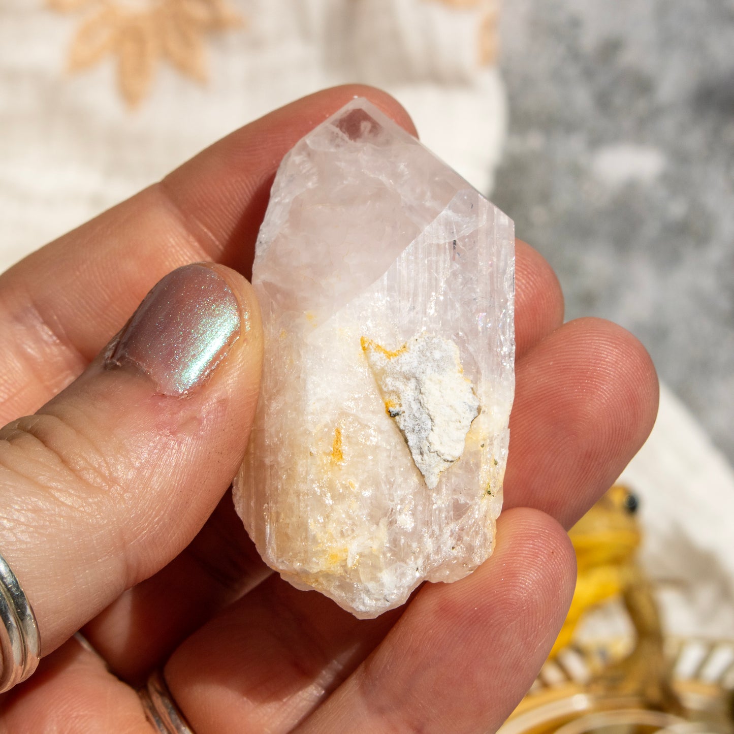 Raw Pink Danburite Crystal Point