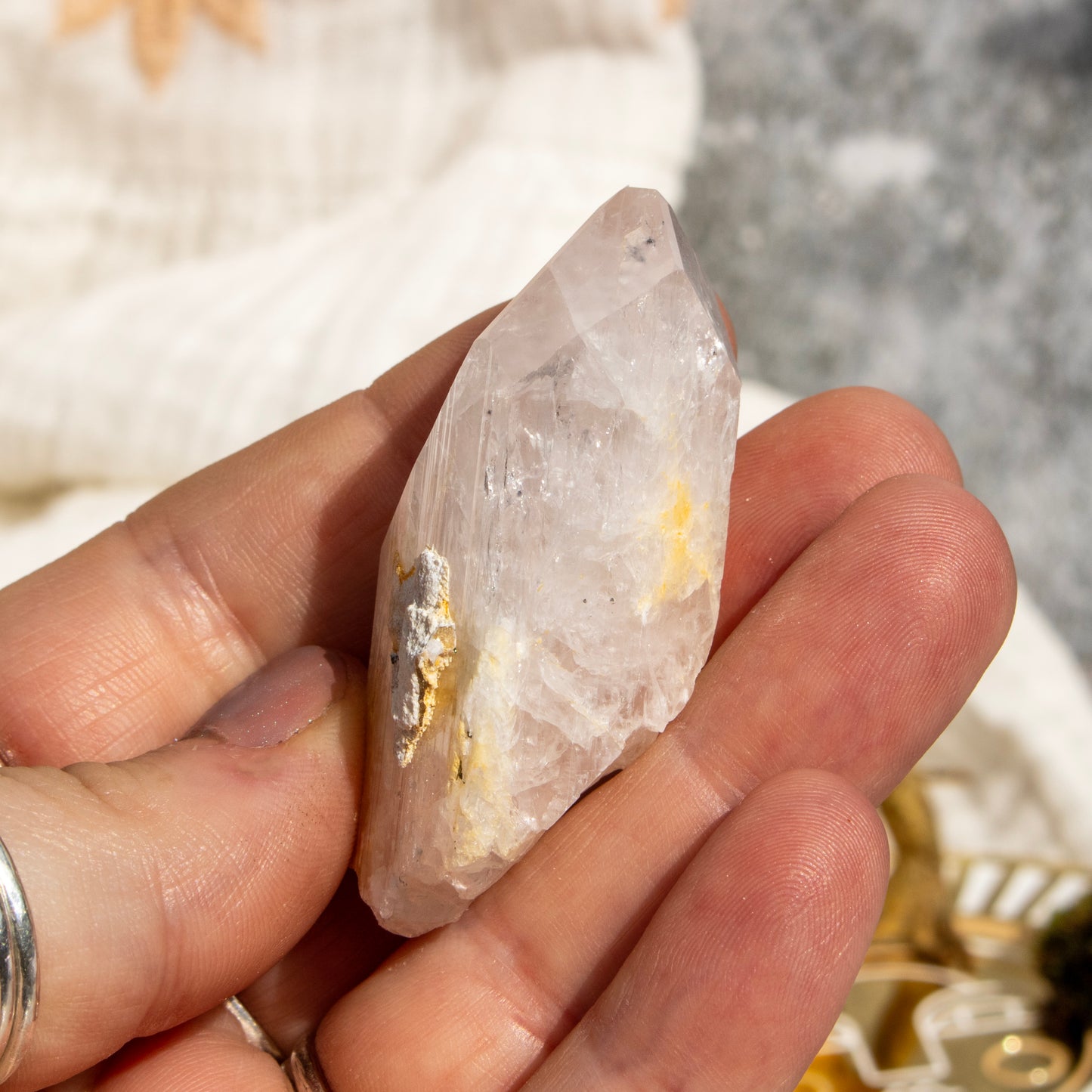 Raw Pink Danburite Crystal Point