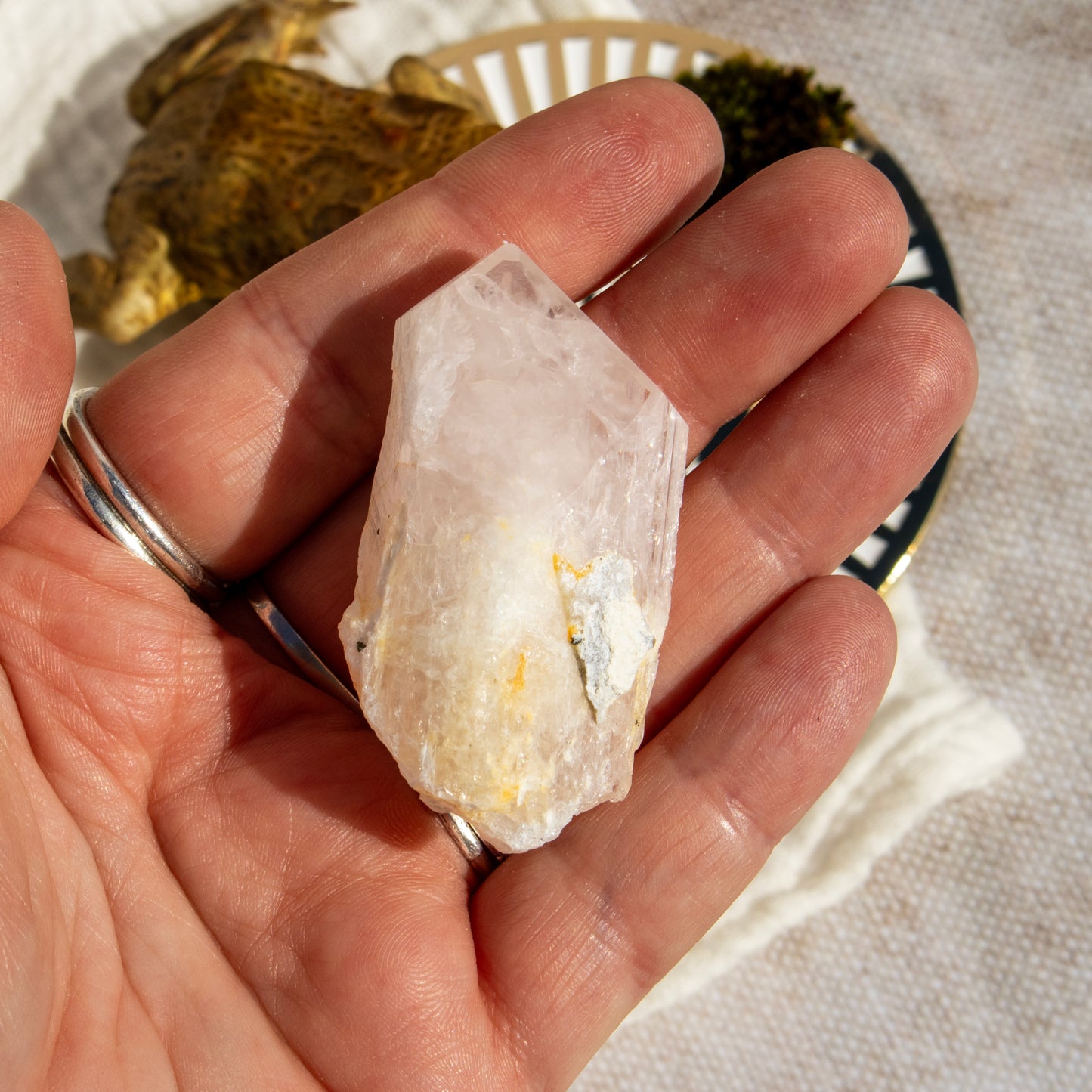 Raw Pink Danburite Crystal Point