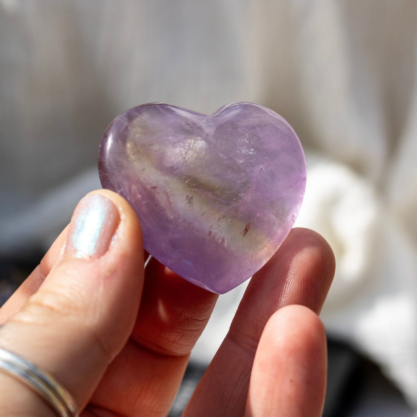 Ametrine Crystal Heart