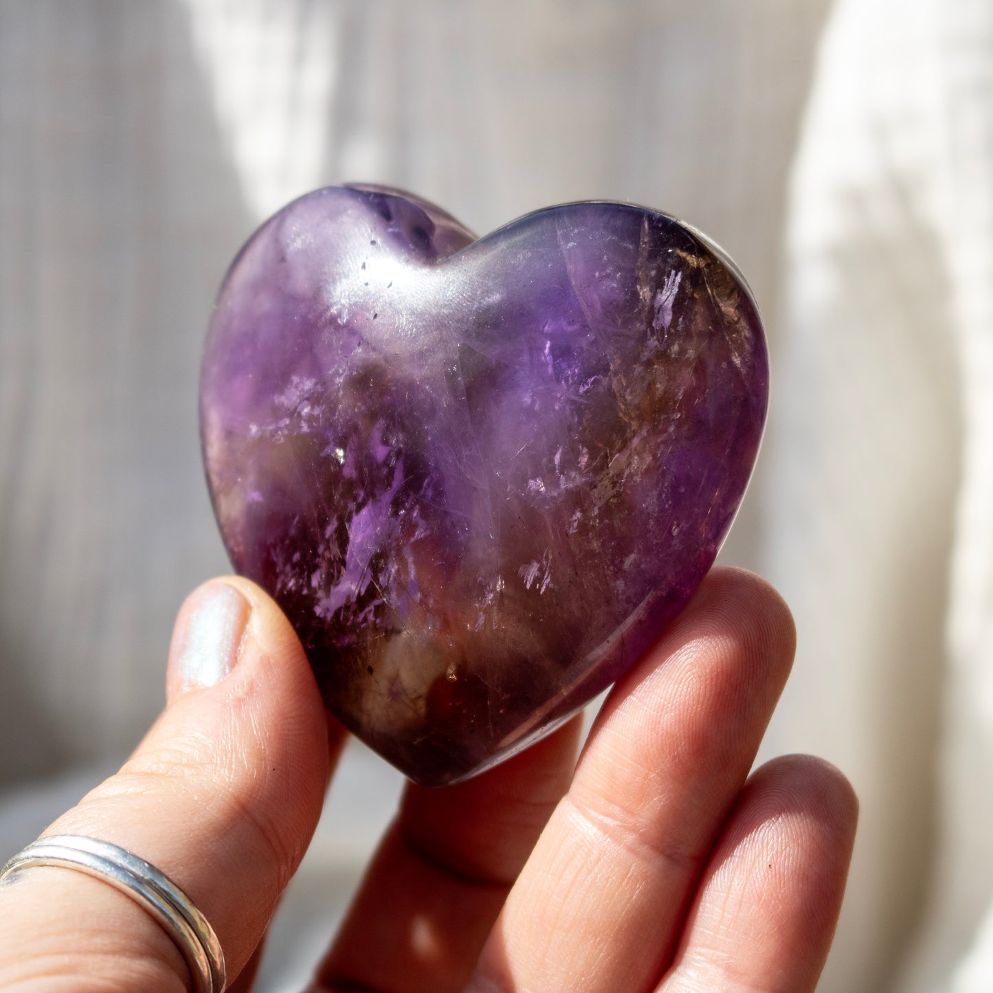 Ametrine Crystal Heart