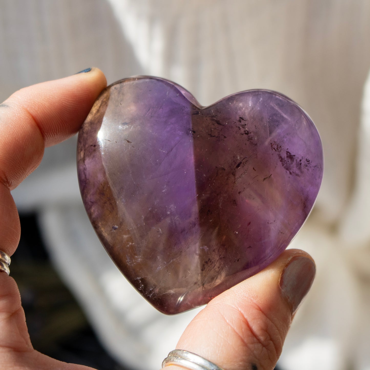 Ametrine Crystal Heart