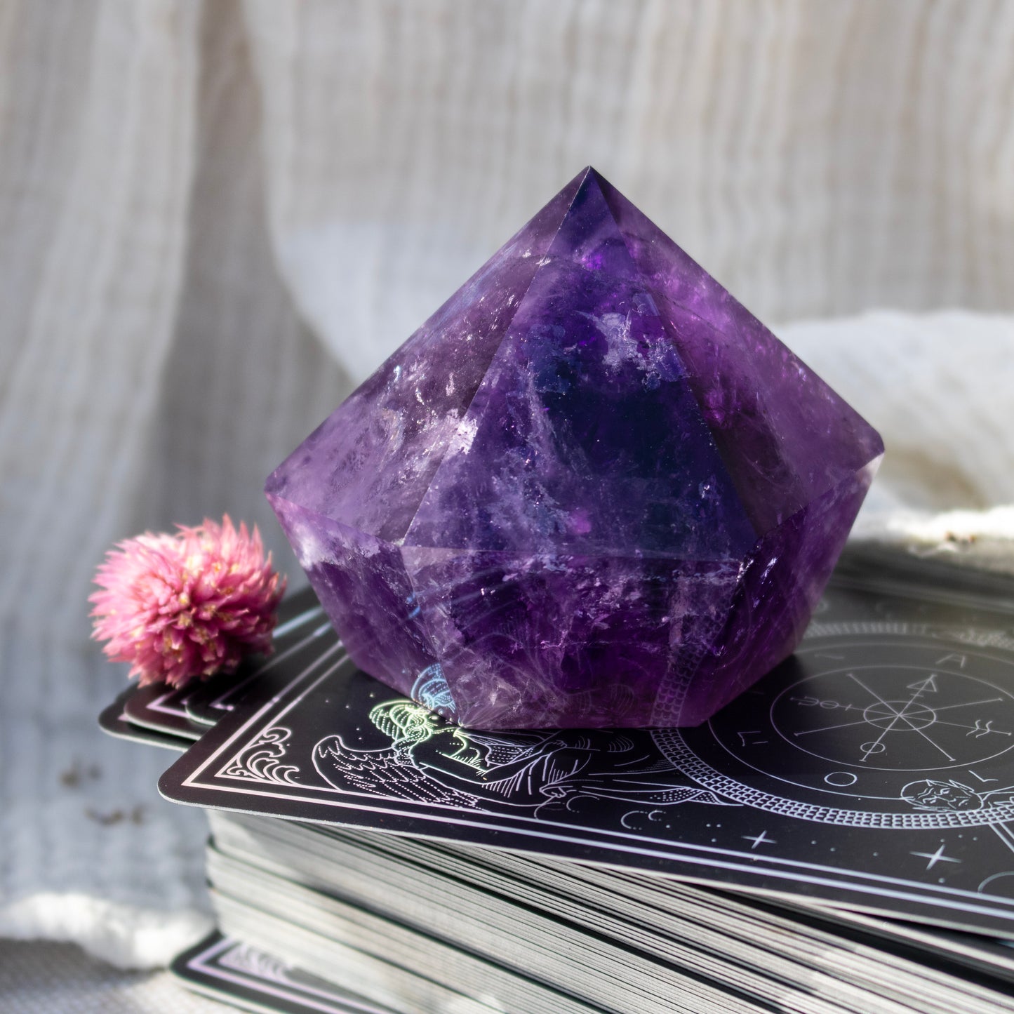 Dark Purple Amethyst Crystal Tower