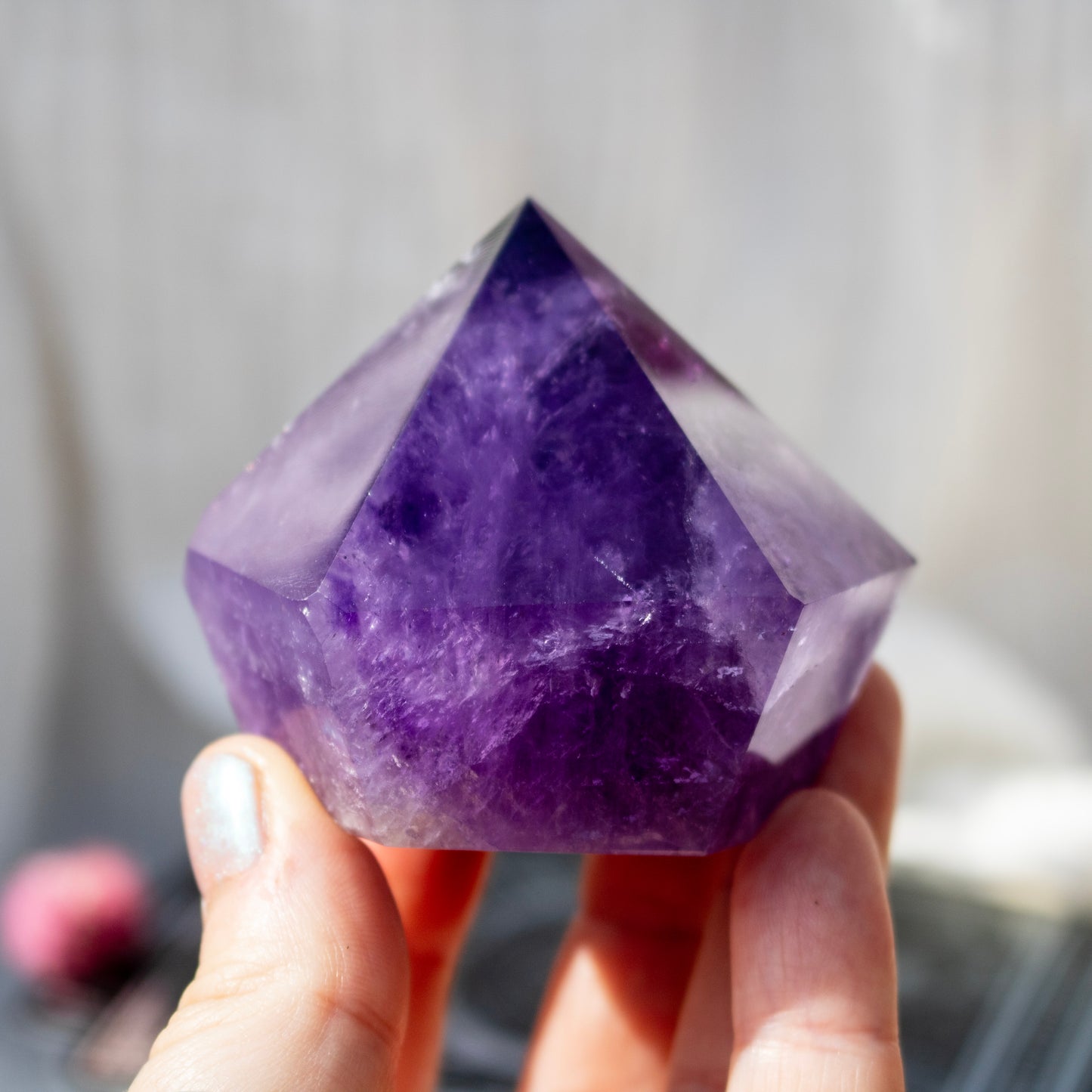 Dark Purple Amethyst Crystal Tower