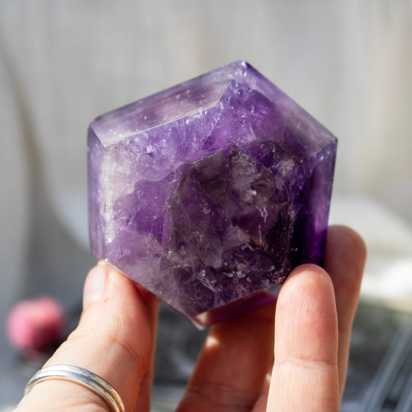 Dark Purple Amethyst Crystal Tower