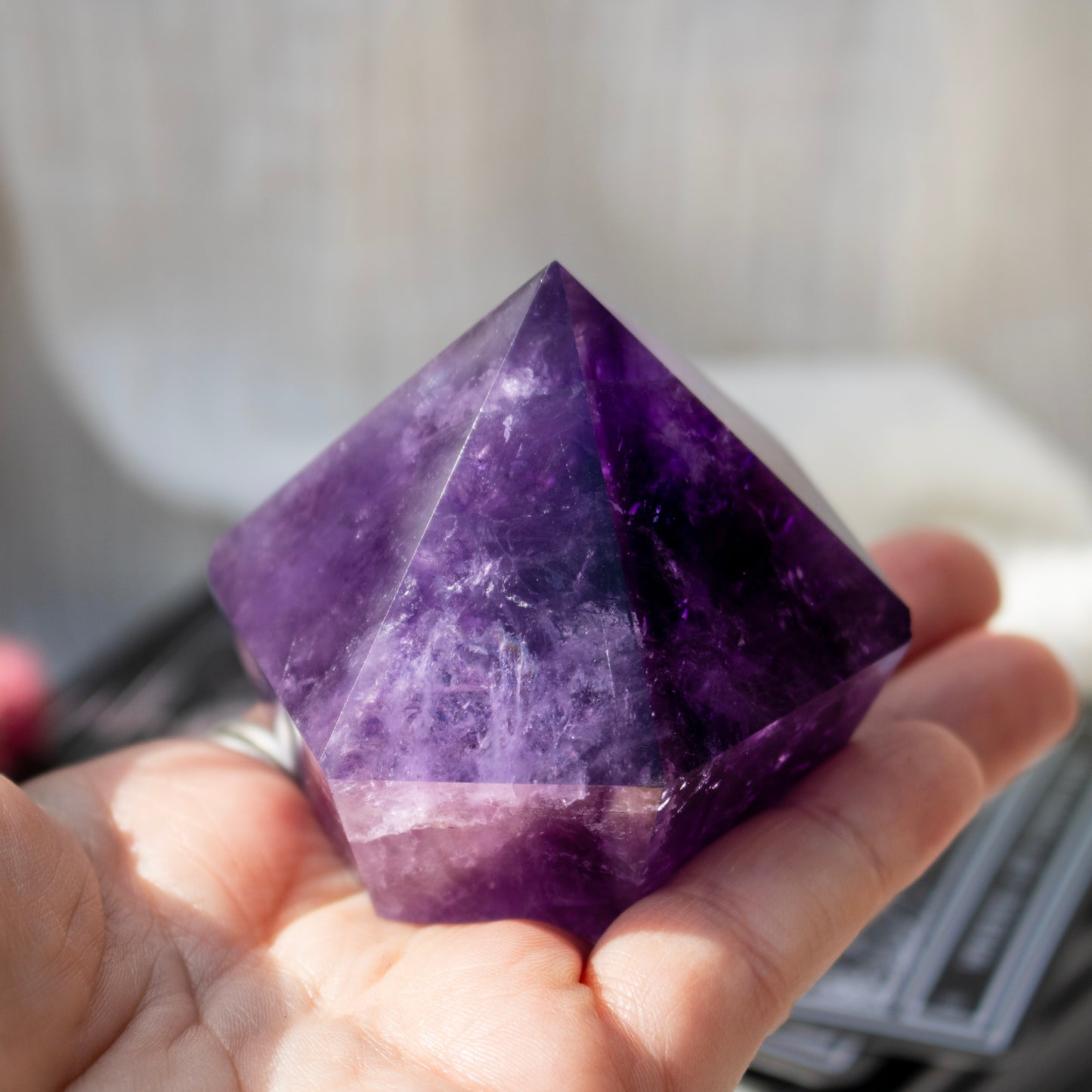 Dark Purple Amethyst Crystal Tower