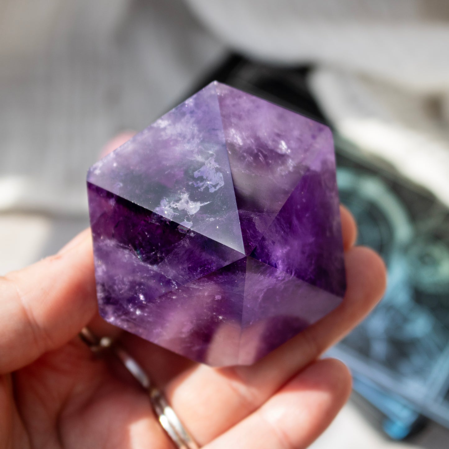 Dark Purple Amethyst Crystal Tower