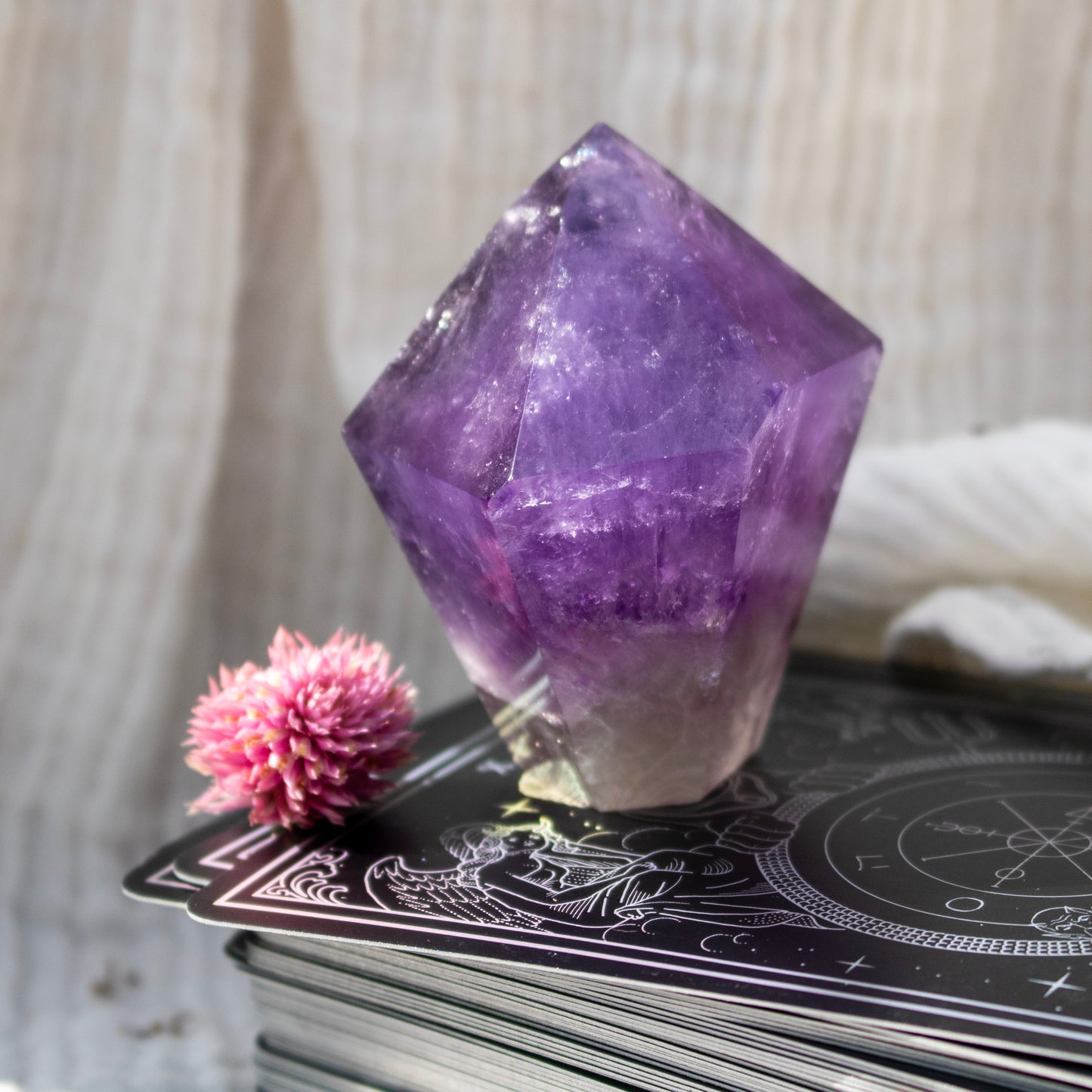 Dark Purple Amethyst Crystal Tower