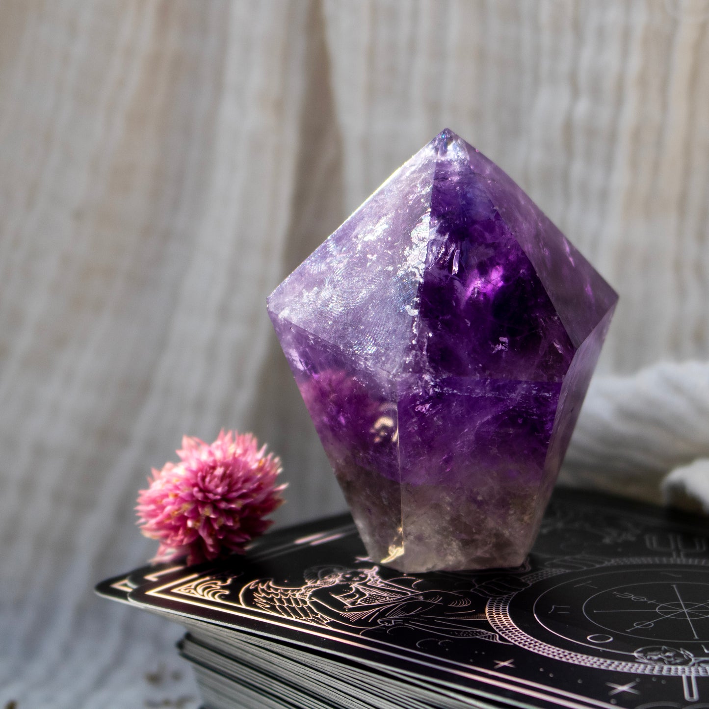 Dark Purple Amethyst Crystal Tower