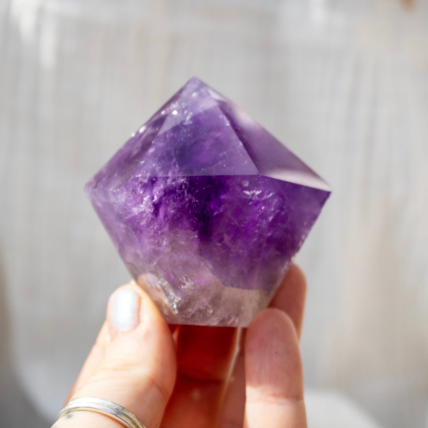 Dark Purple Amethyst Crystal Tower