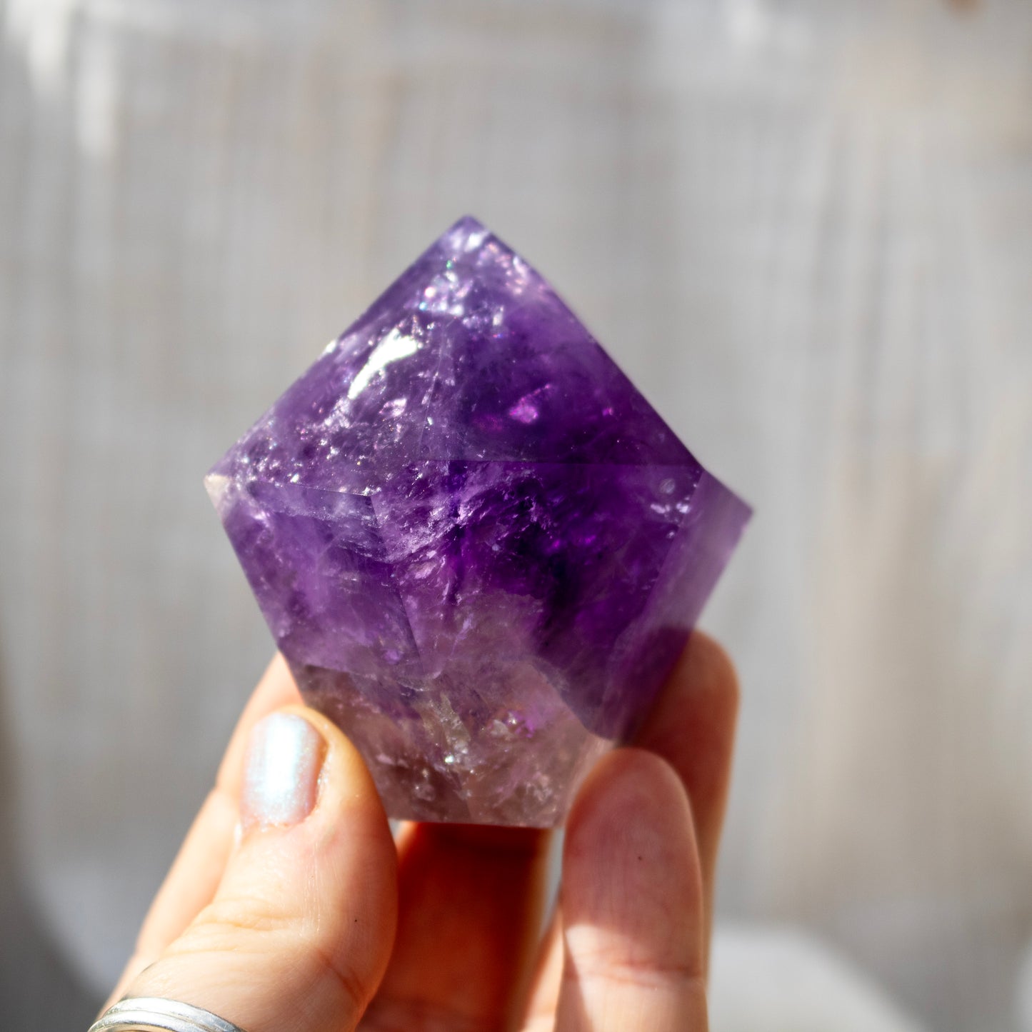 Dark Purple Amethyst Crystal Tower