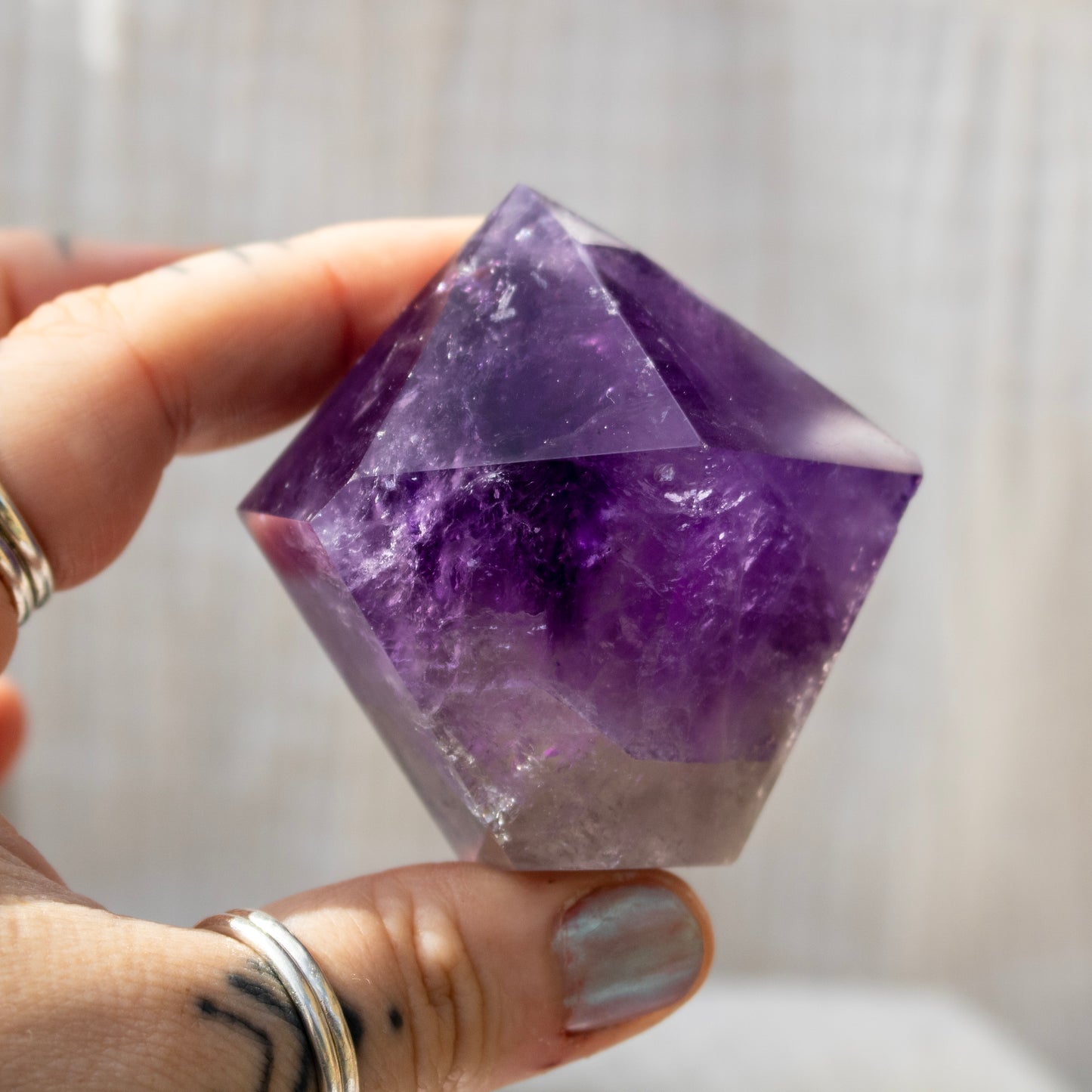 Dark Purple Amethyst Crystal Tower