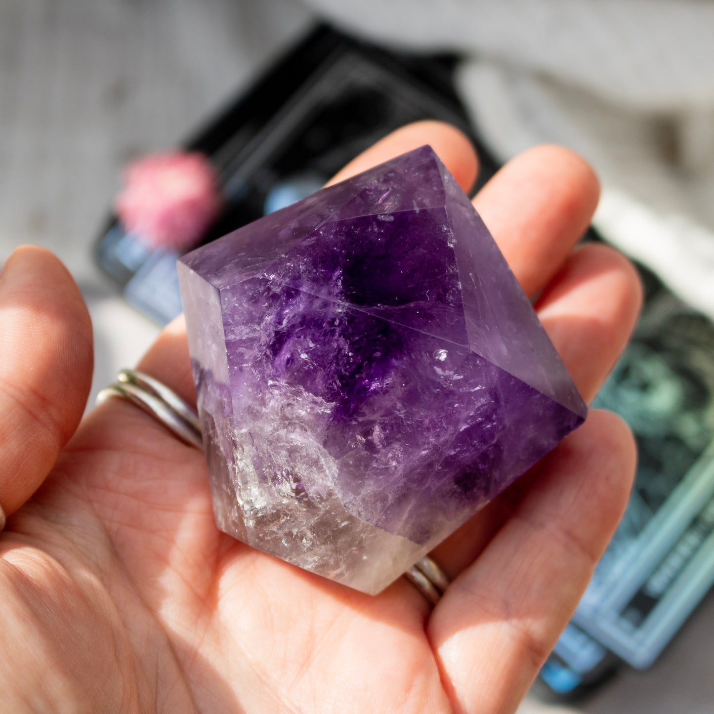 Dark Purple Amethyst Crystal Tower