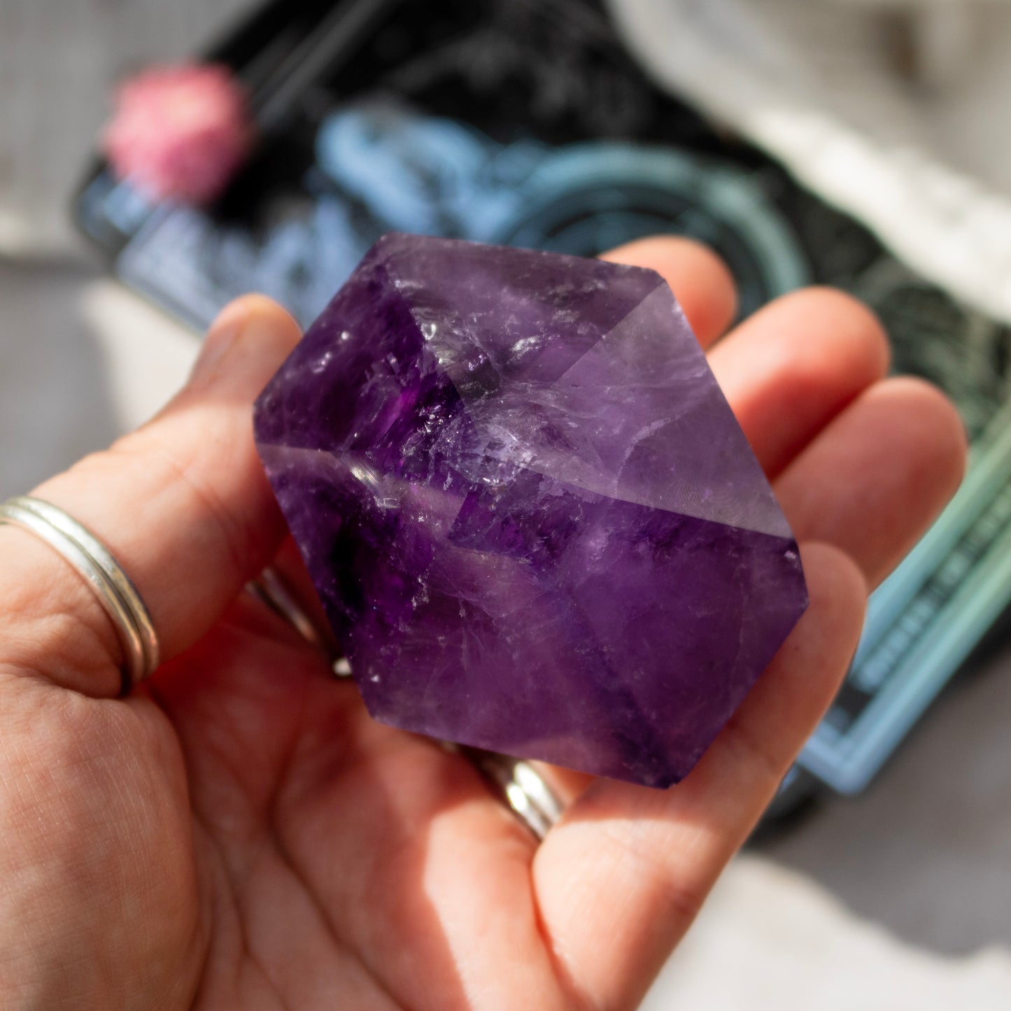 Dark Purple Amethyst Crystal Tower