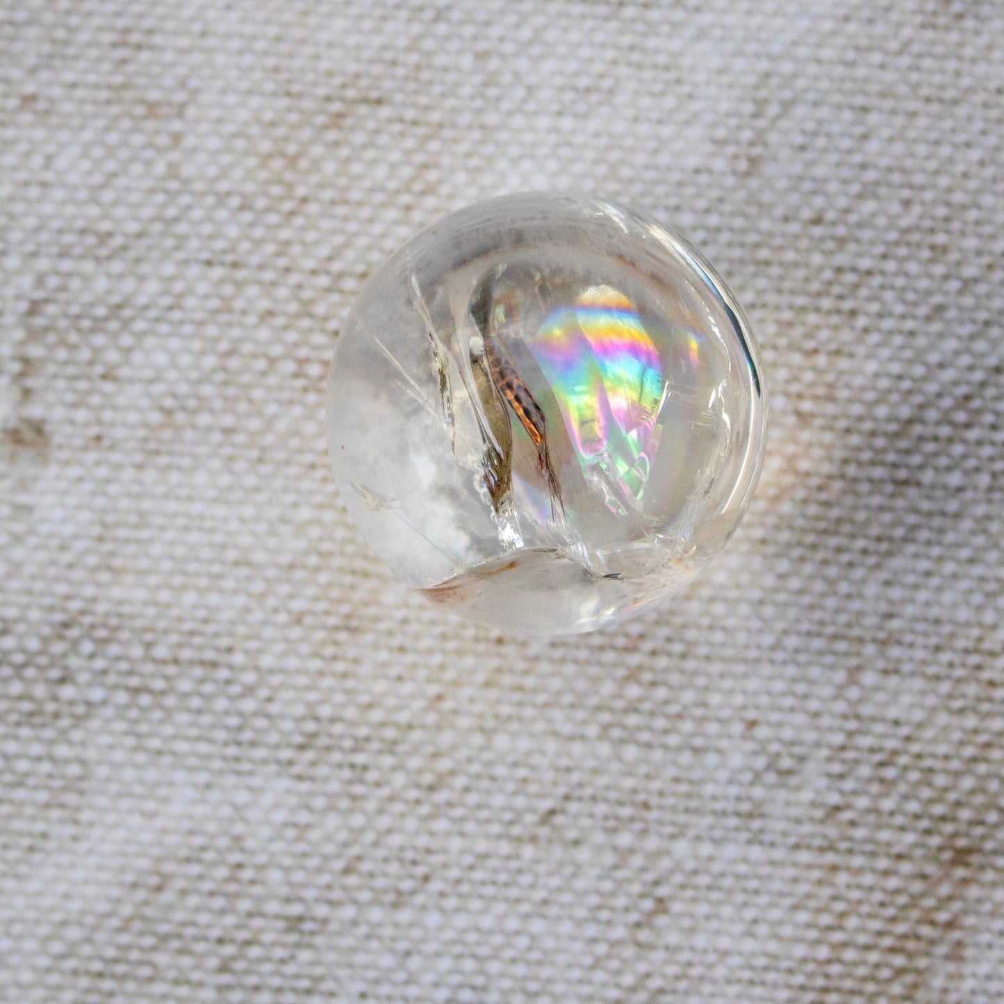 Clear Quartz Crystal Sphere with Rainbows