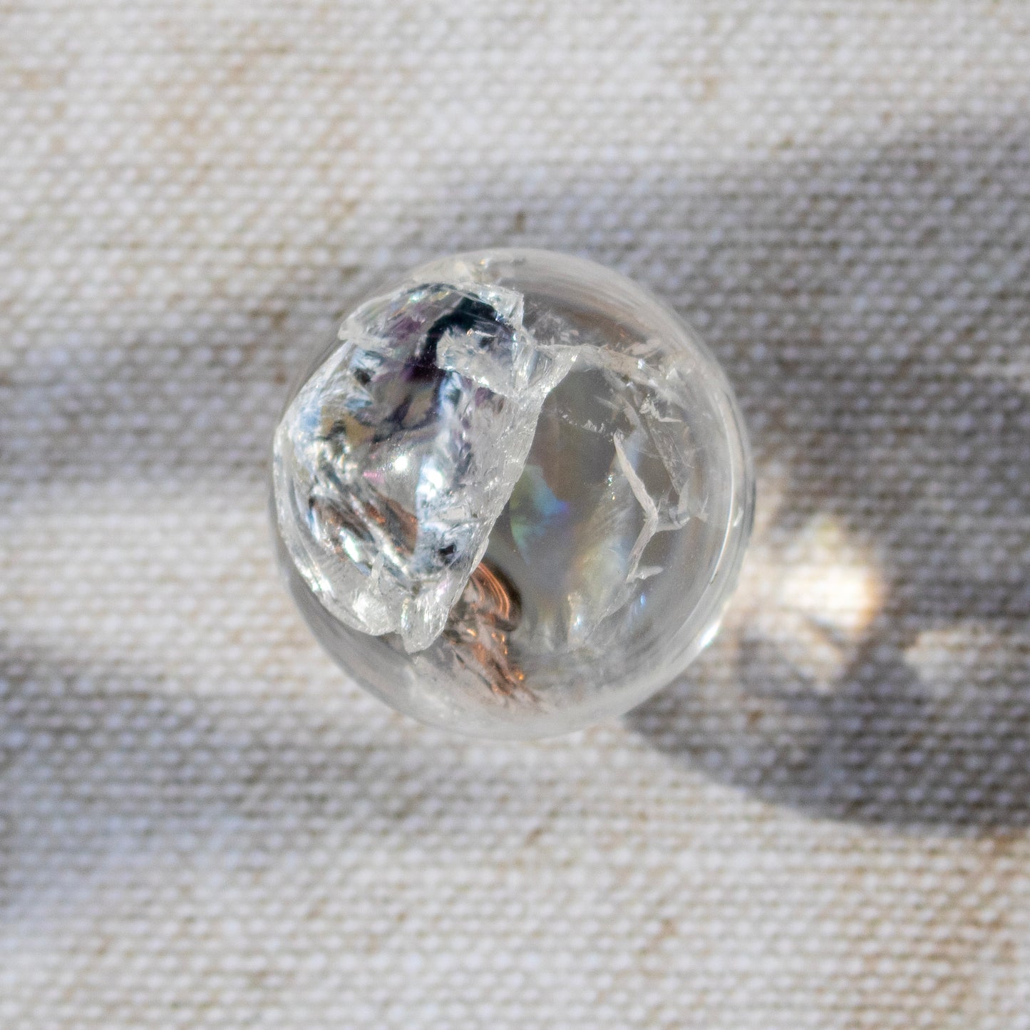 Clear Quartz Crystal Sphere with Rainbows