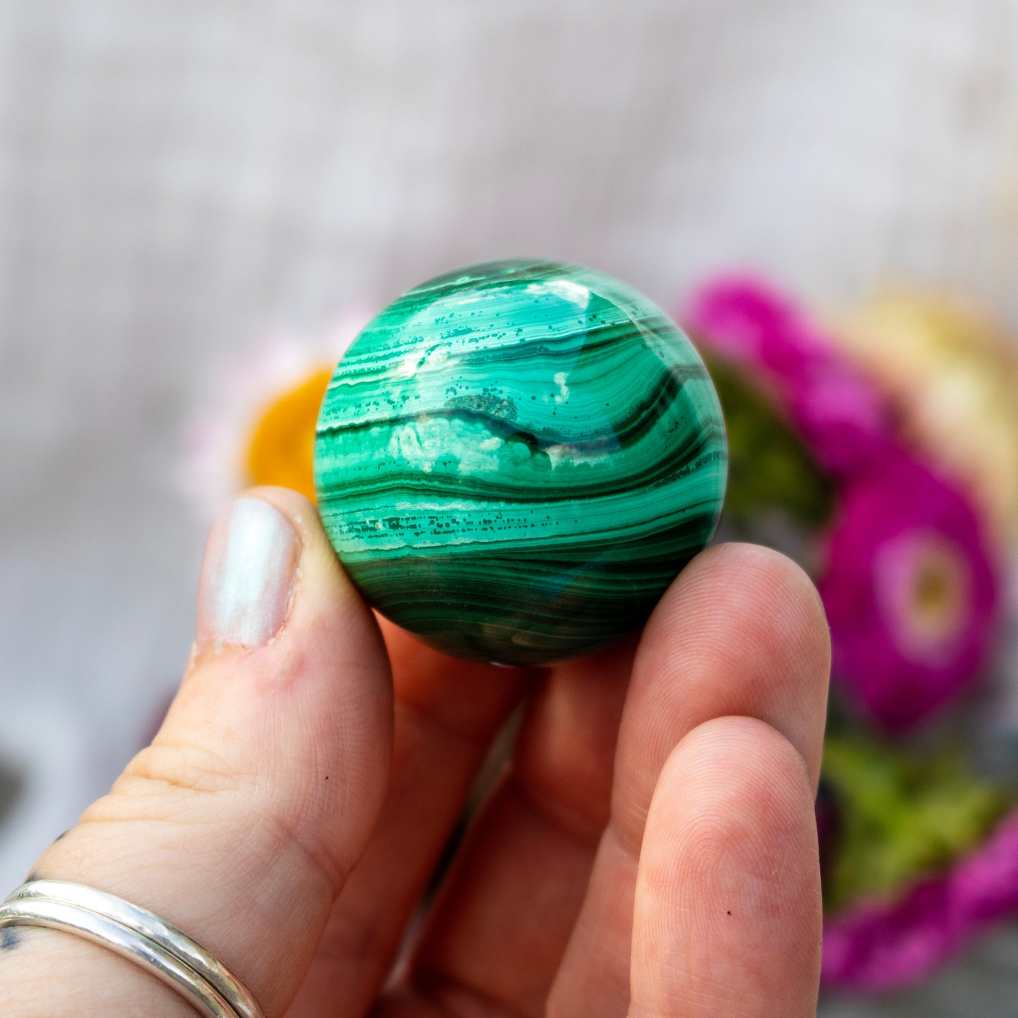 Malachite Crystal Sphere