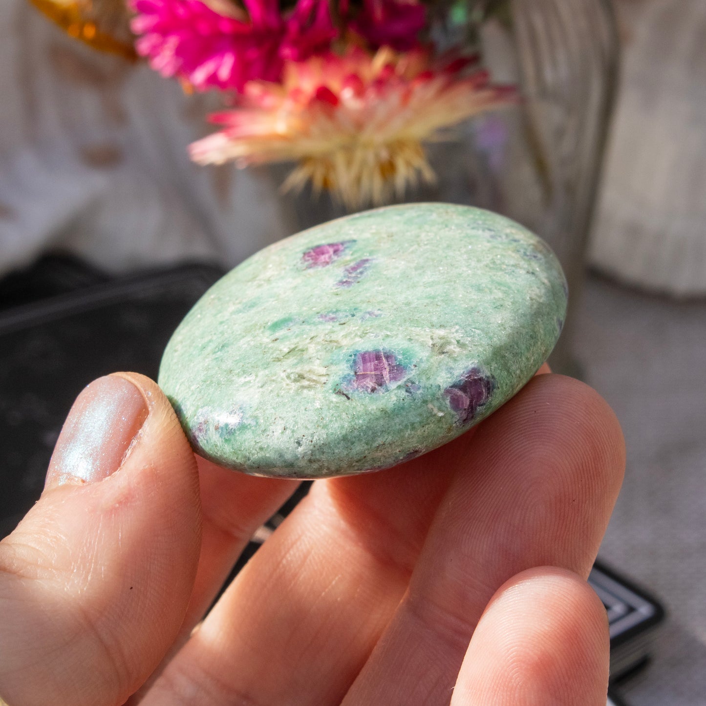 Ruby in Fuchsite Palmstone