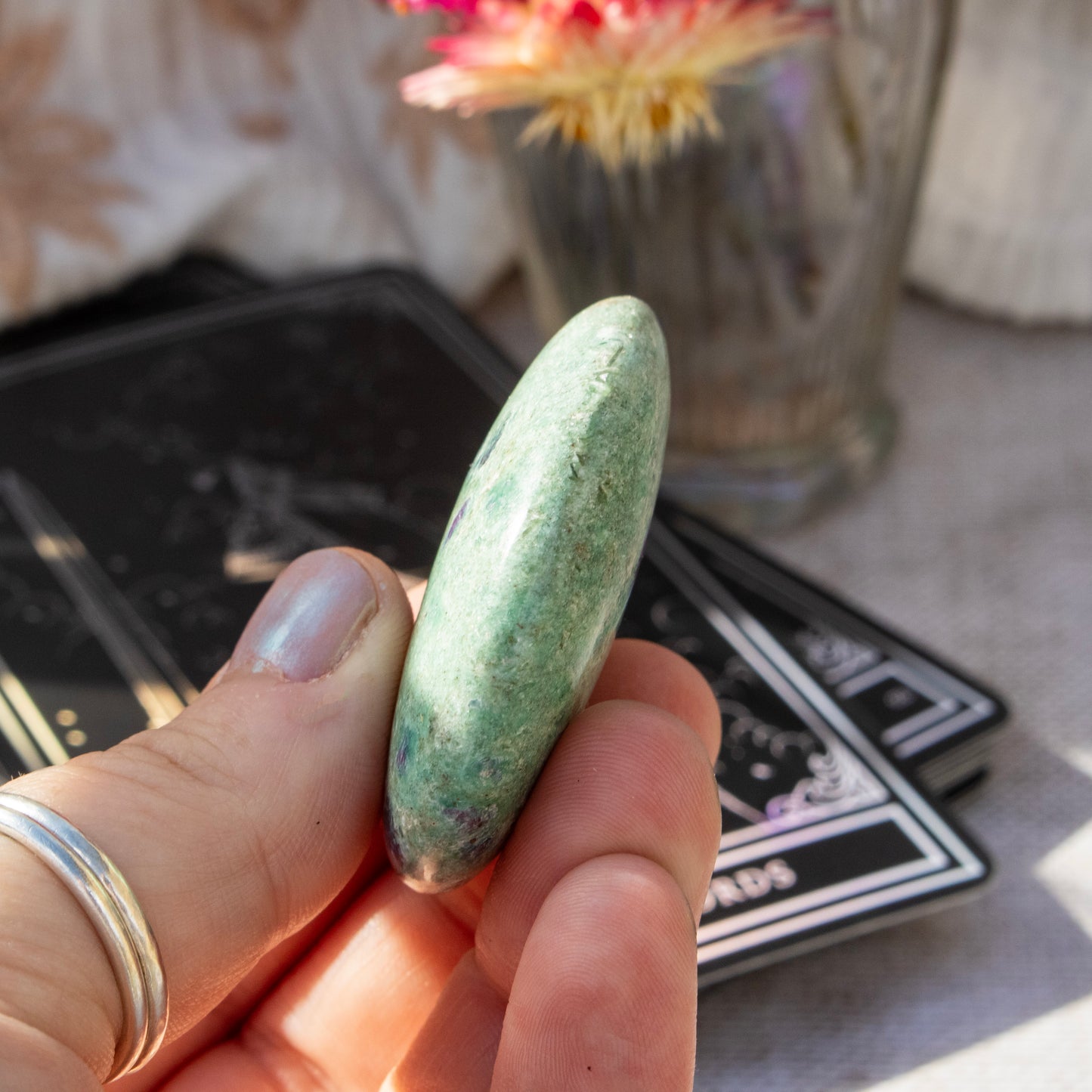 Ruby in Fuchsite Palmstone
