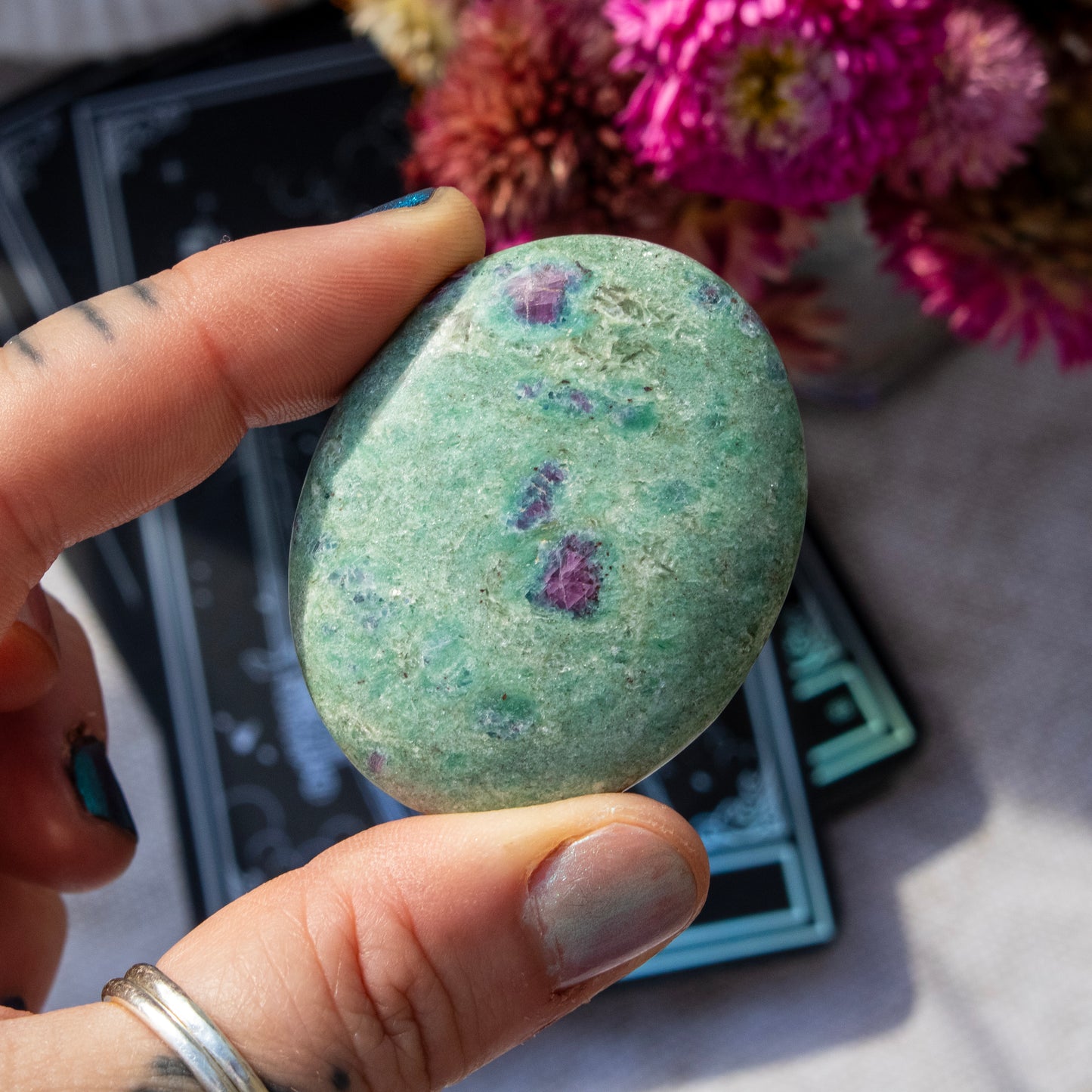 Ruby in Fuchsite Palmstone