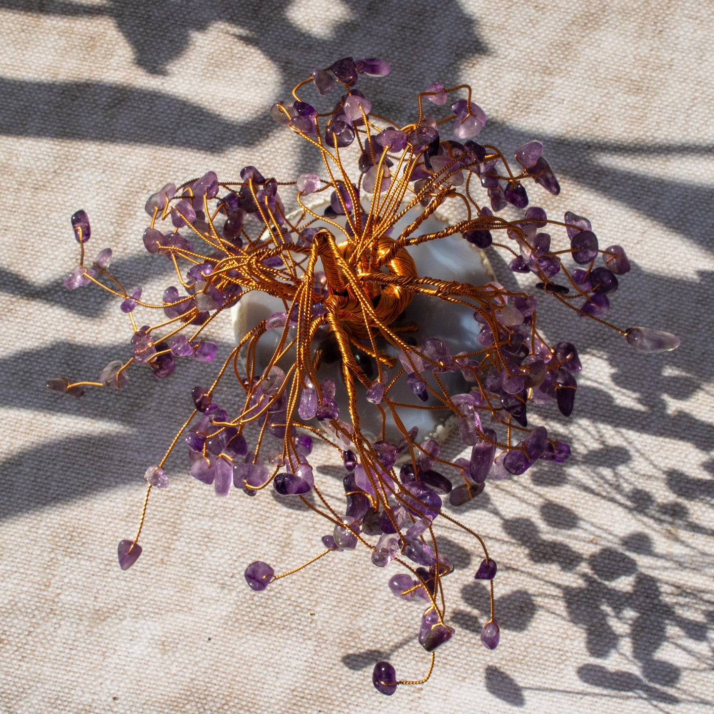 Amethyst Chip Weeping Willow Tree on Agate Base