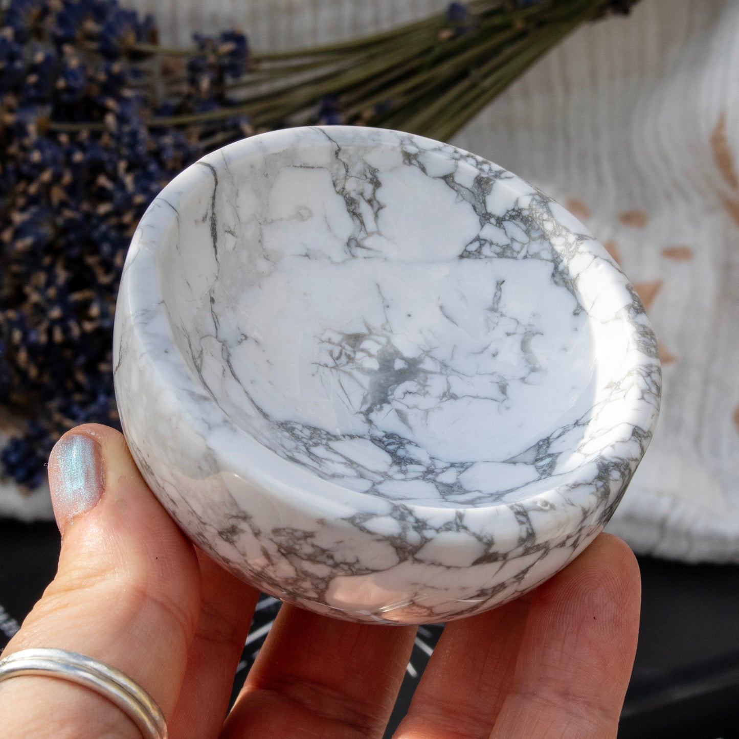 White Howlite Crystal Bowl