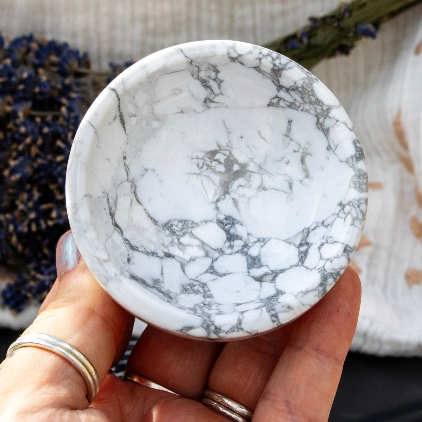 White Howlite Crystal Bowl