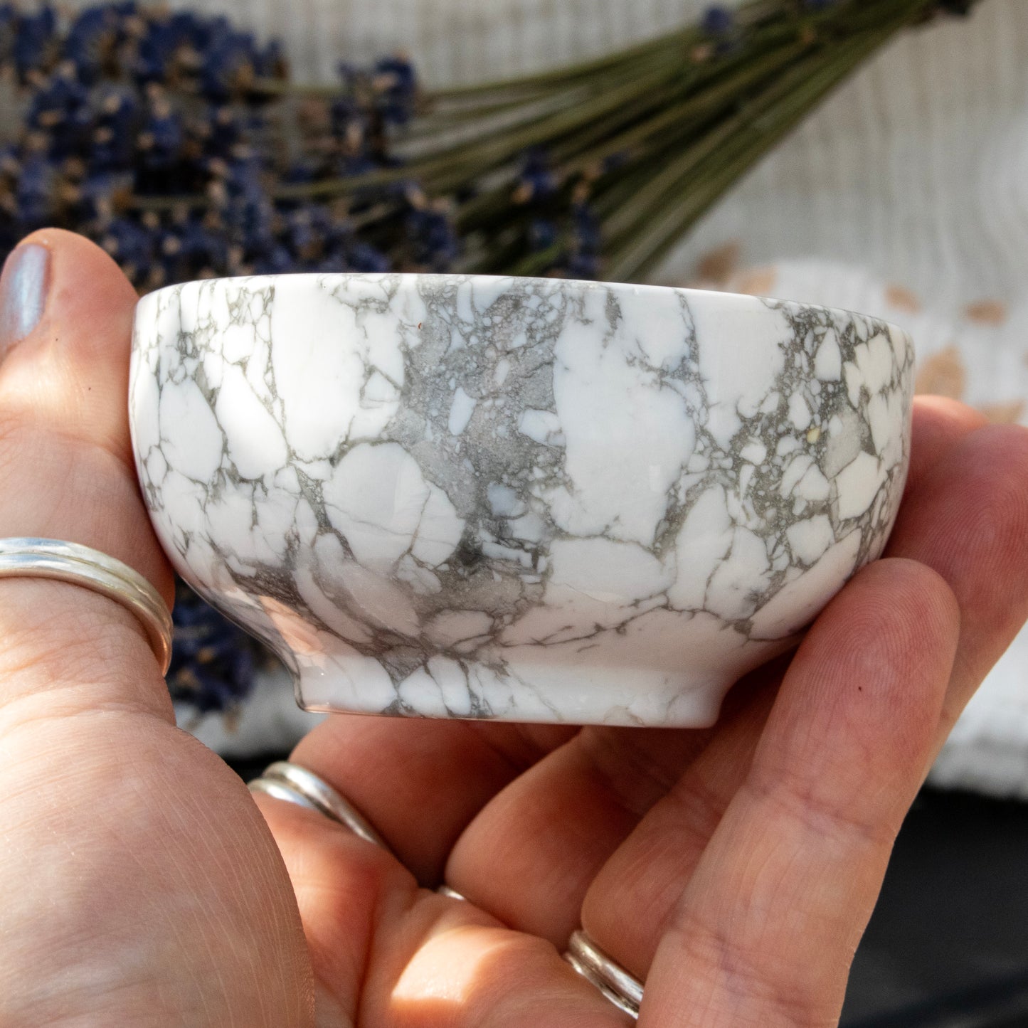 White Howlite Crystal Bowl
