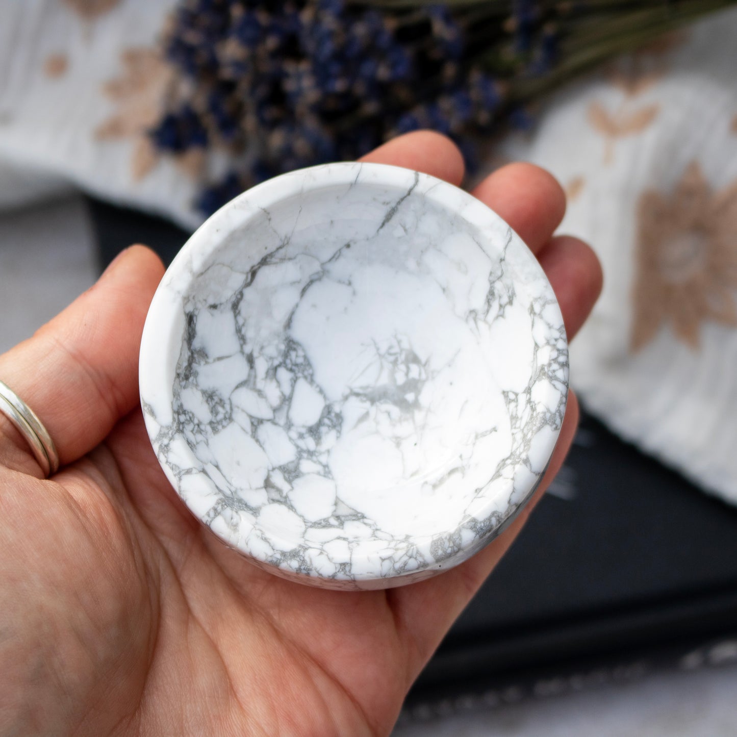 White Howlite Crystal Bowl