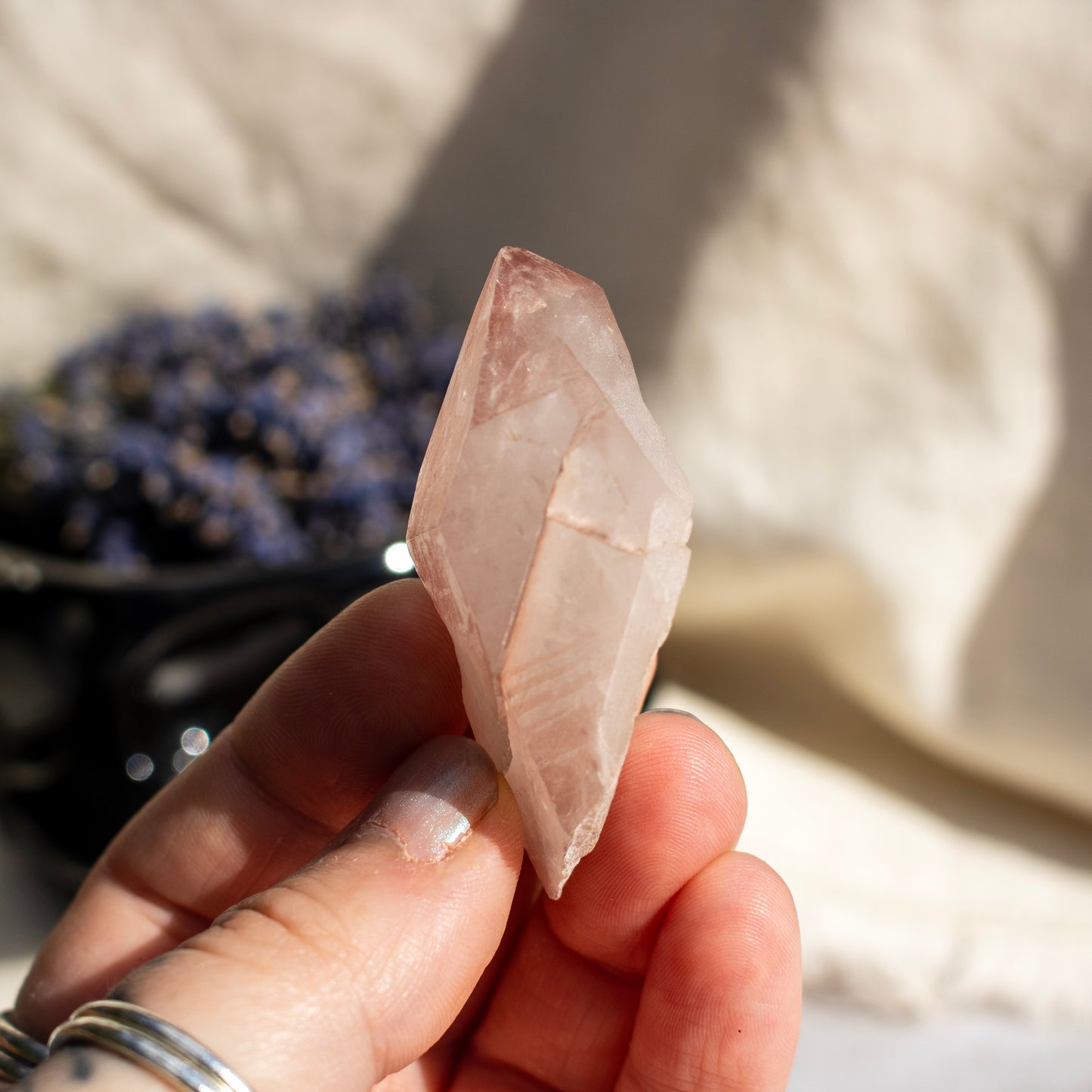 Pink Lemurian Quartz Point