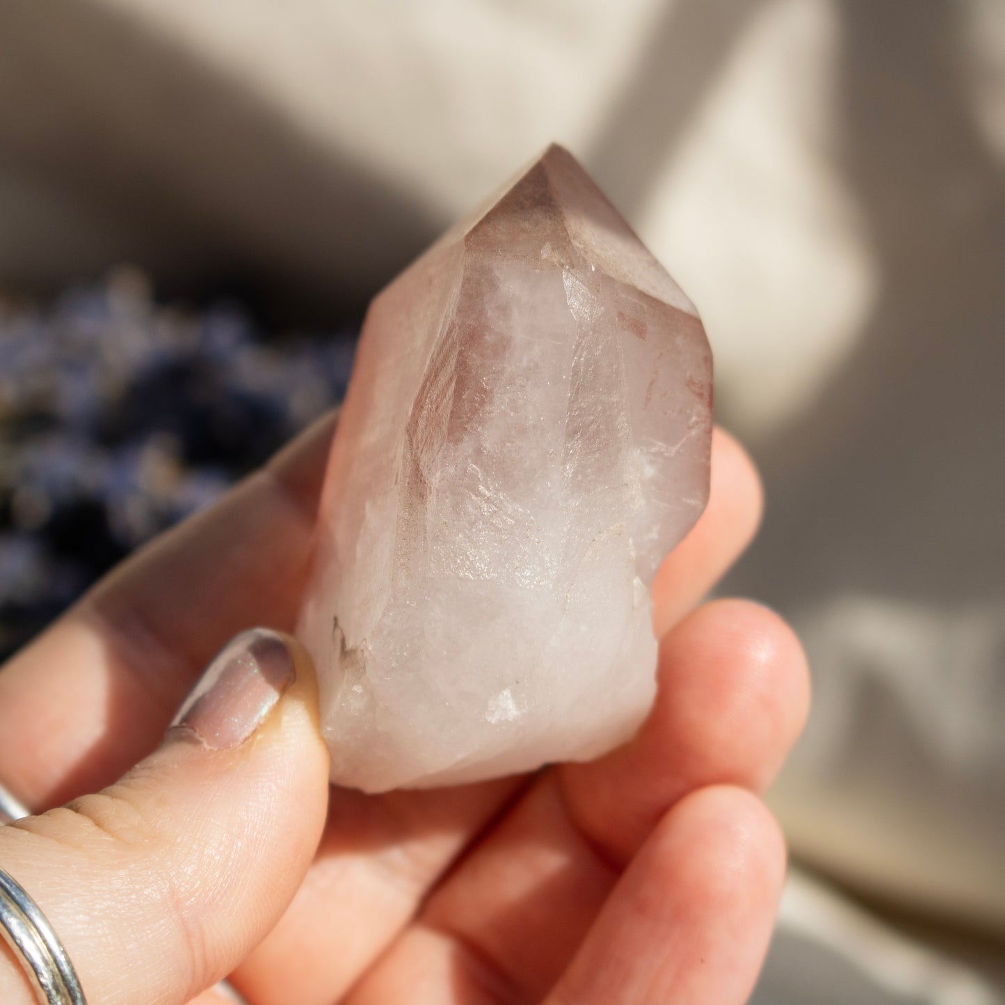 Pink Lemurian Quartz Point