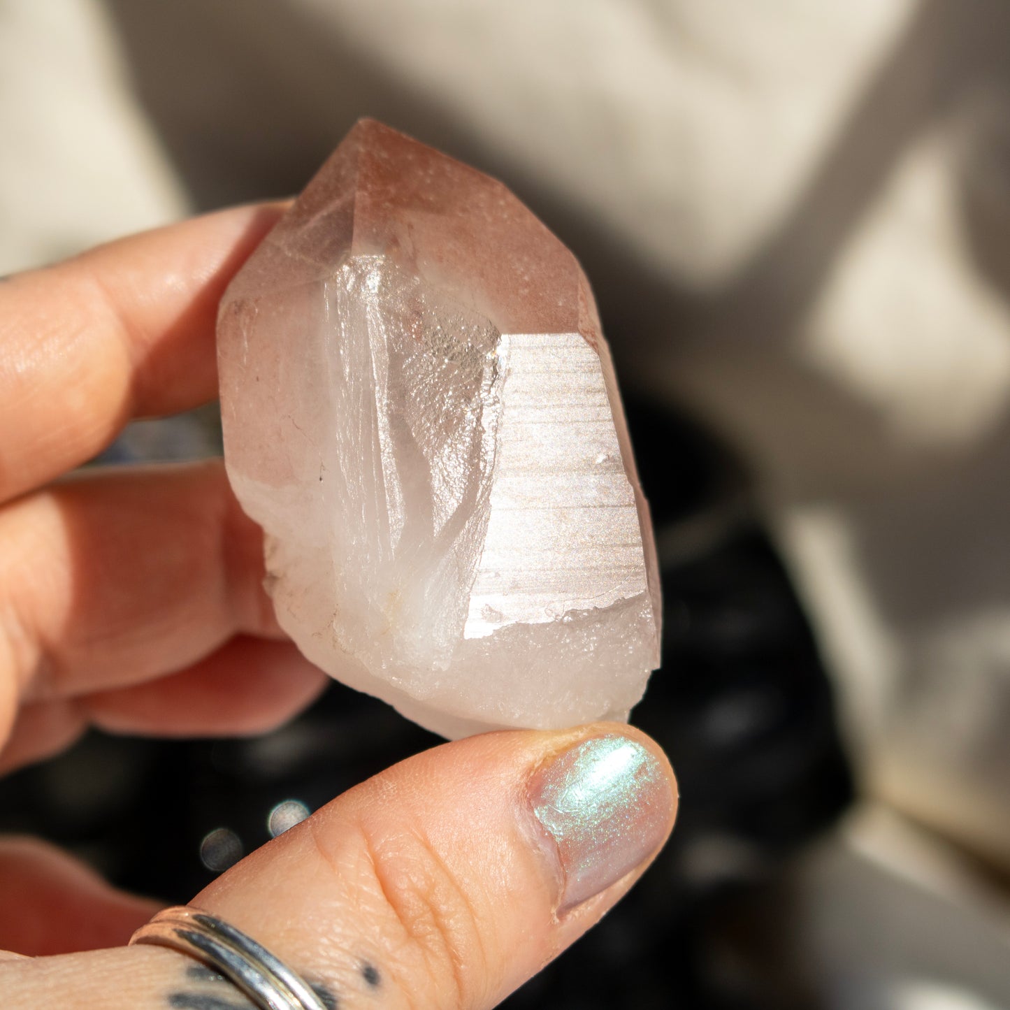 Pink Lemurian Quartz Point
