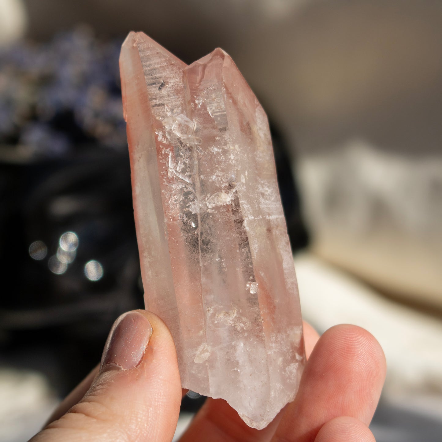 Pink Lemurian Quartz Point