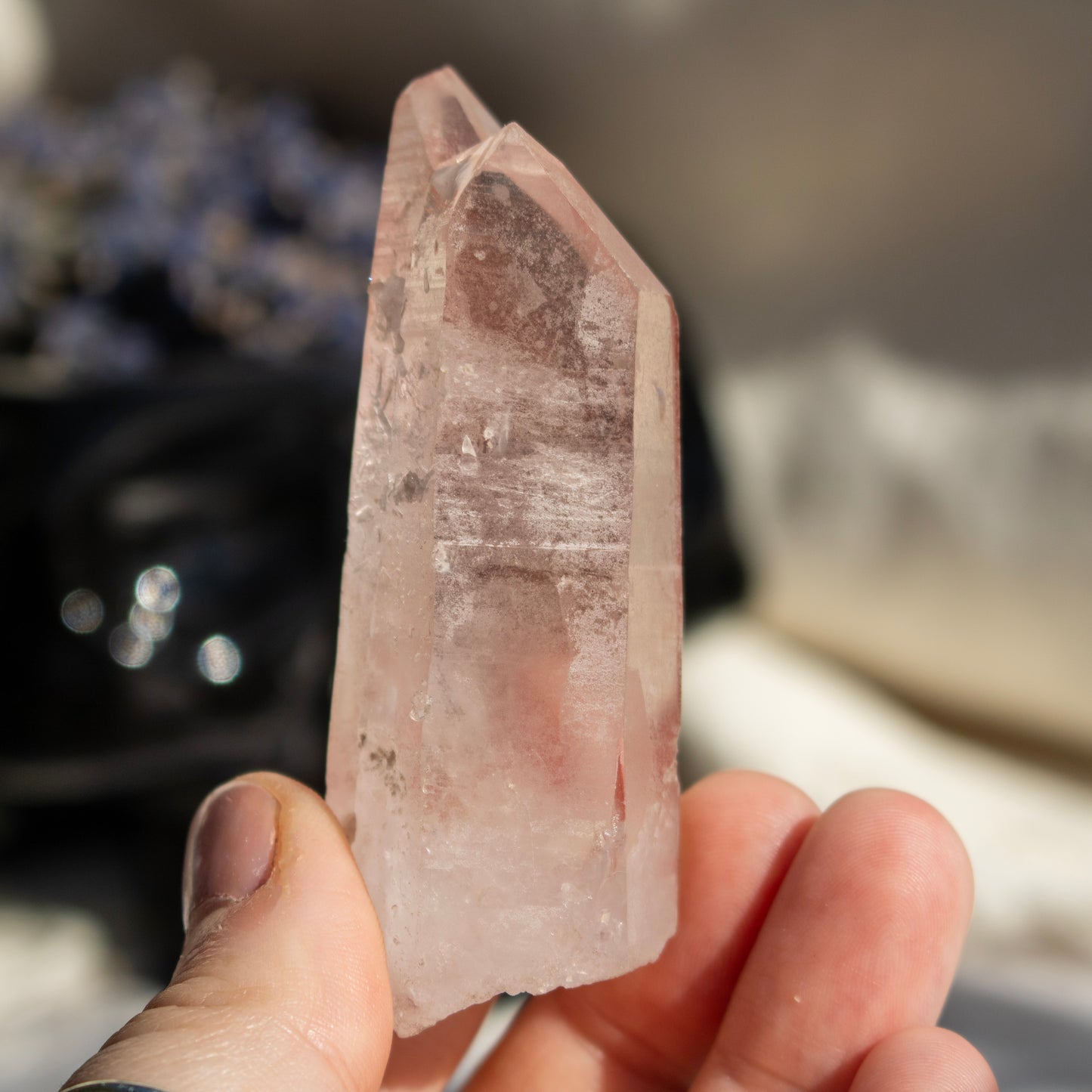 Pink Lemurian Quartz Point