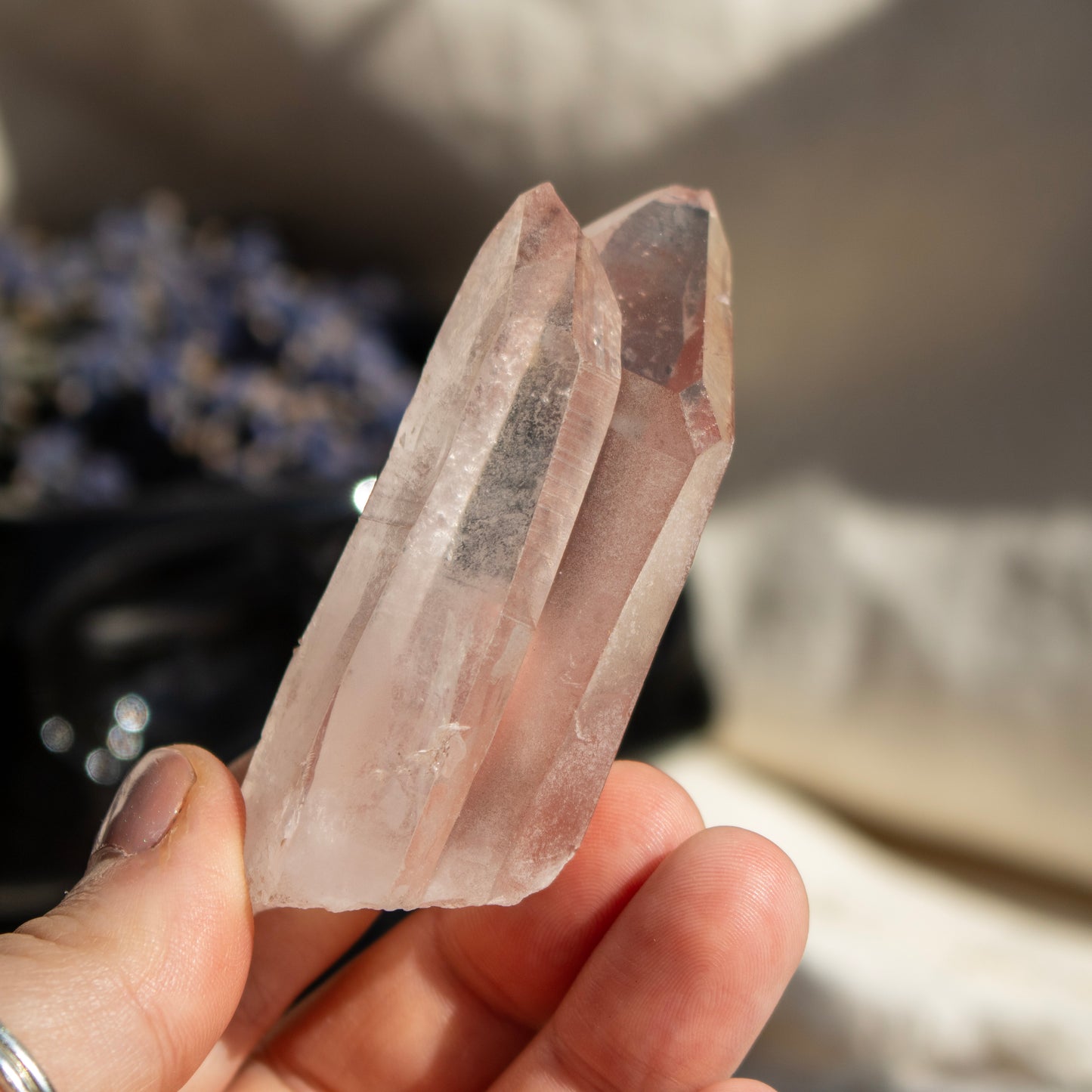 Pink Lemurian Quartz Point