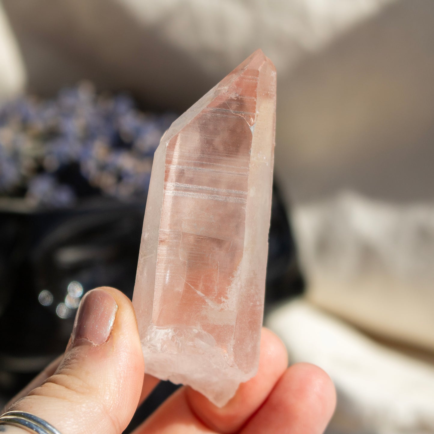 Pink Lemurian Quartz Point