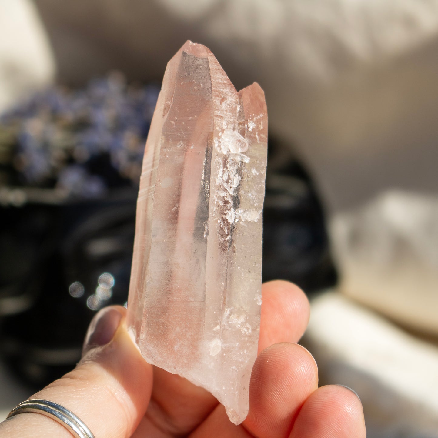 Pink Lemurian Quartz Point