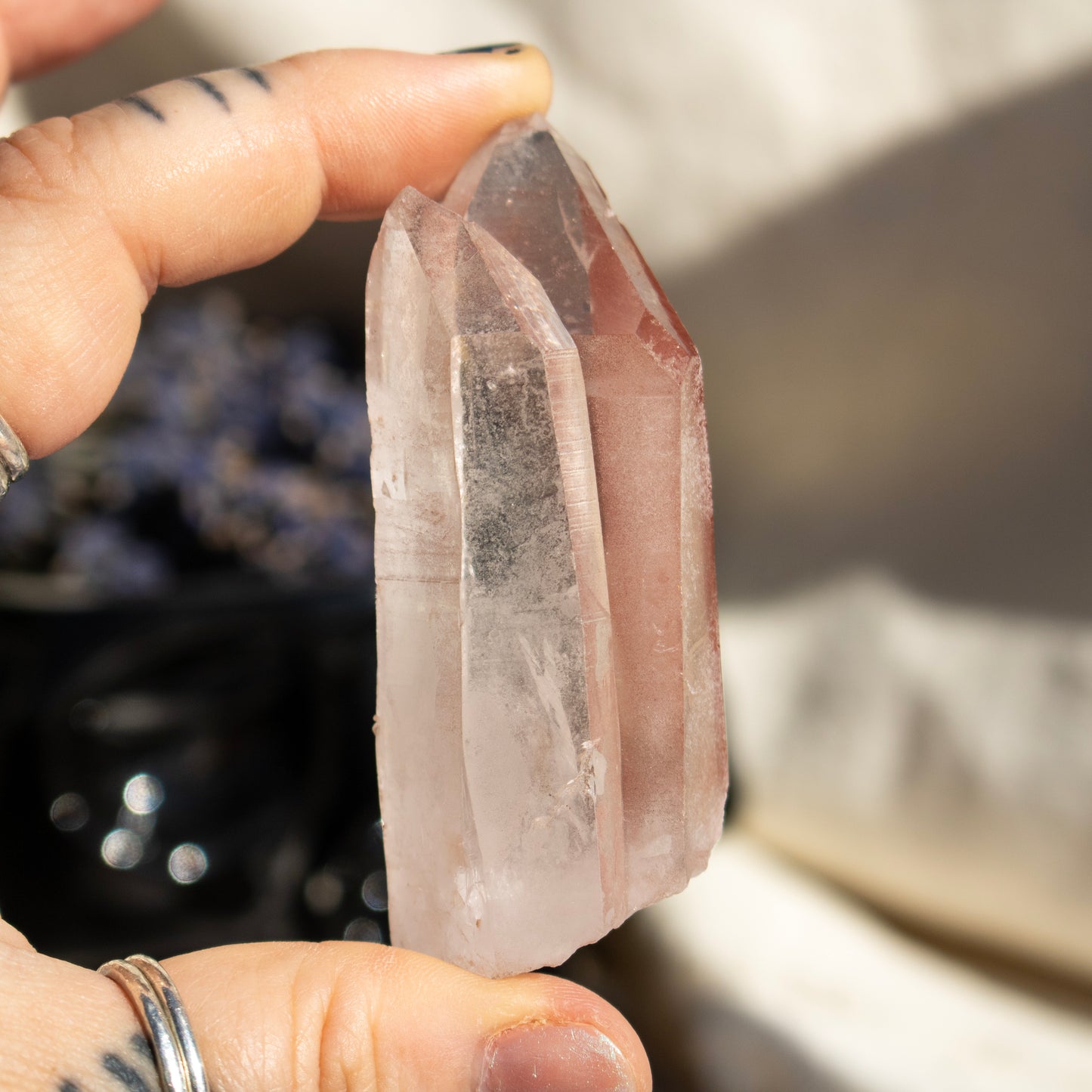 Pink Lemurian Quartz Point