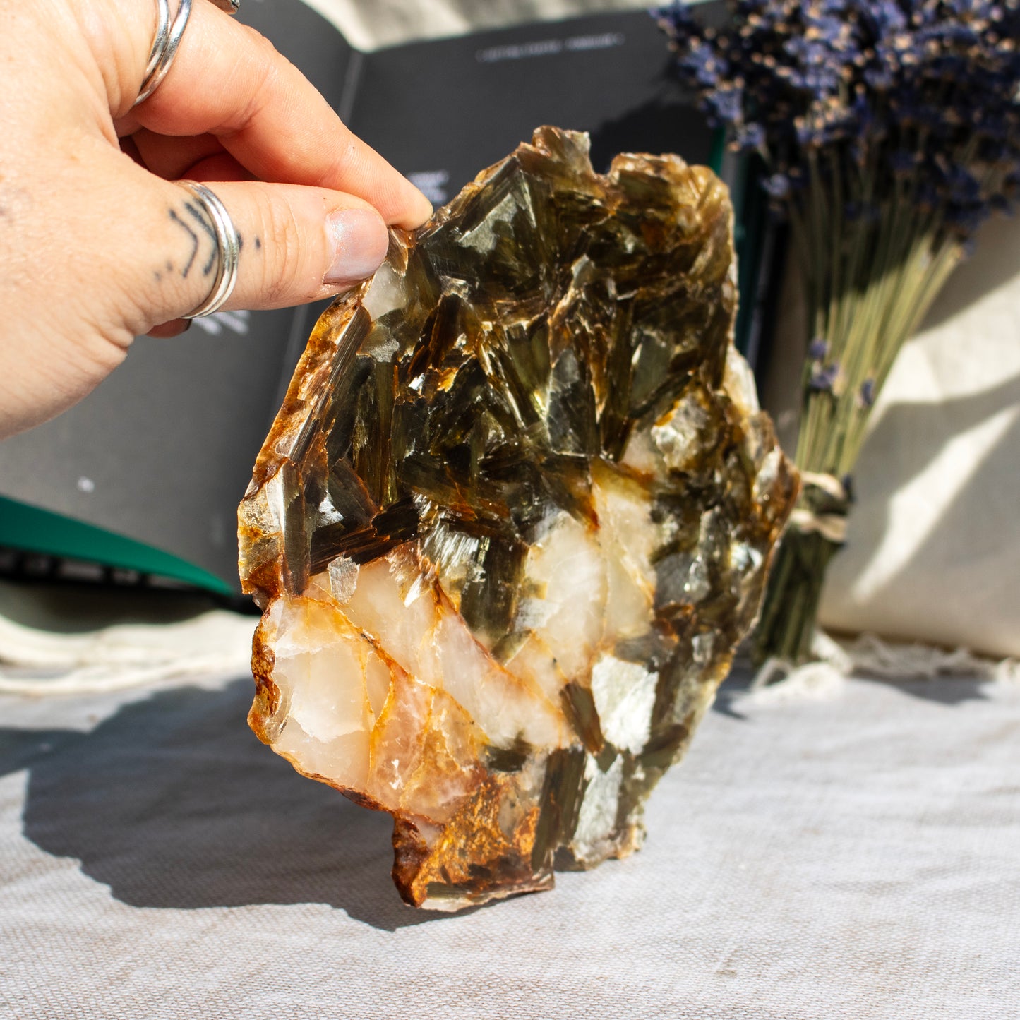 Golden Mica with Quartz Slice