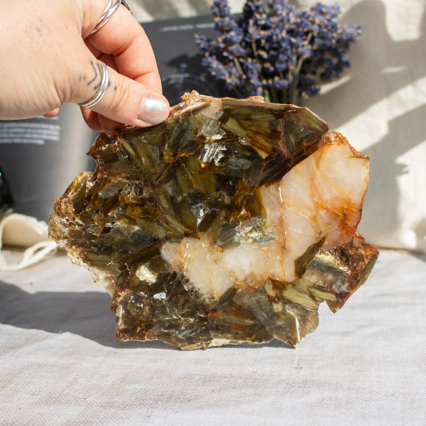 Golden Mica with Quartz Slice