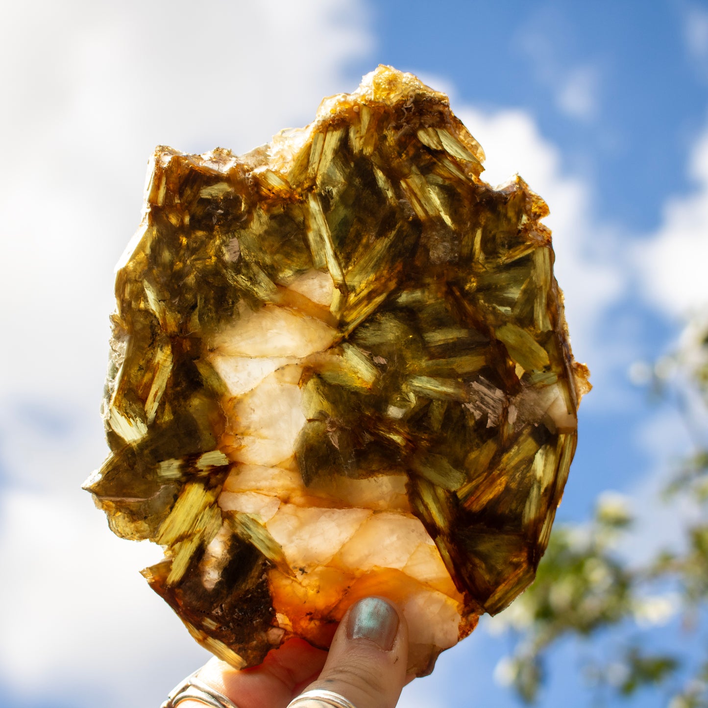 Golden Mica with Quartz Slice
