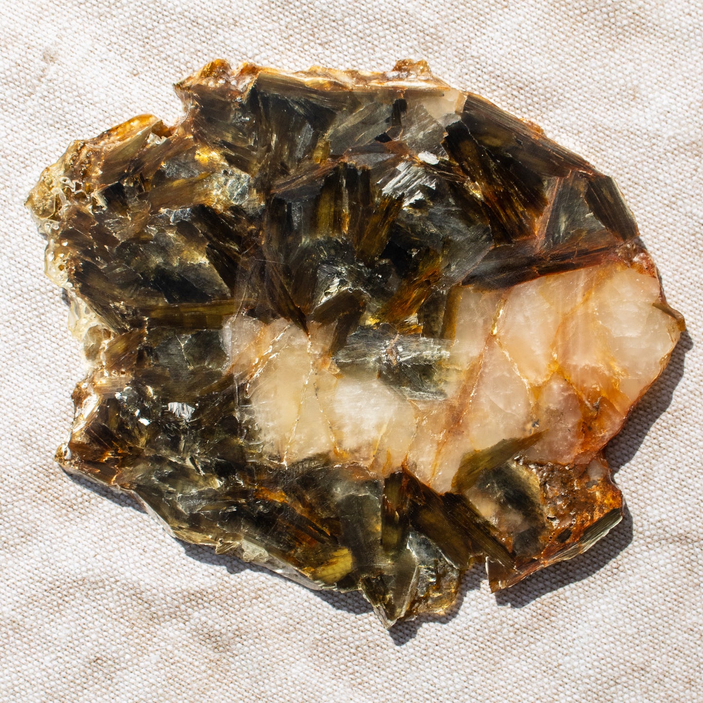 Golden Mica with Quartz Slice