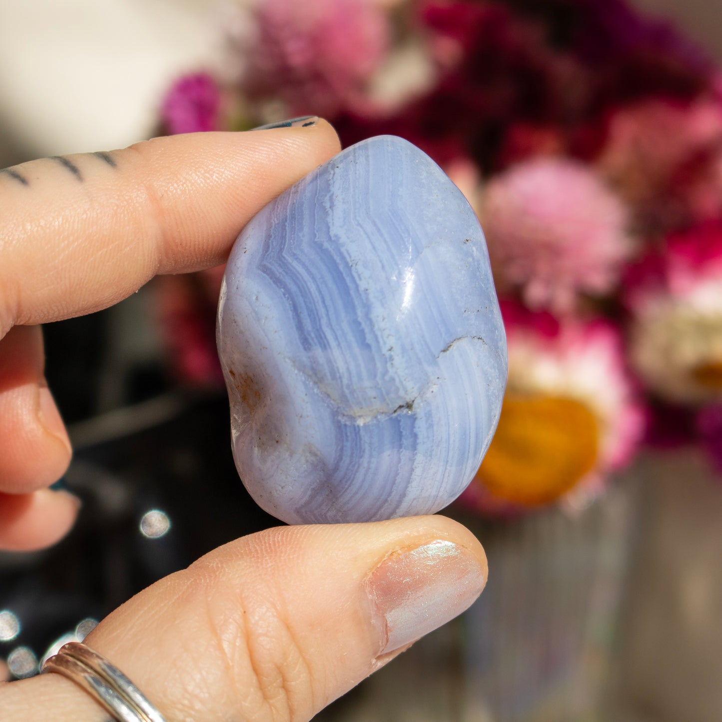 Blue Lace Agate Tumblestone