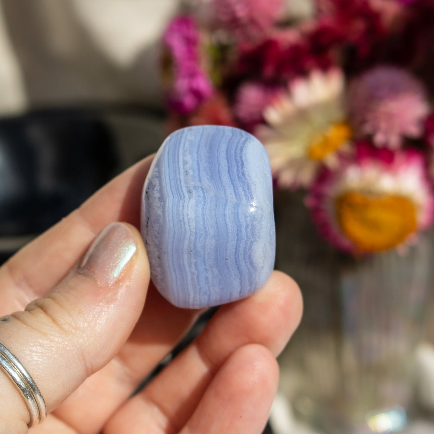 Blue Lace Agate Tumblestone