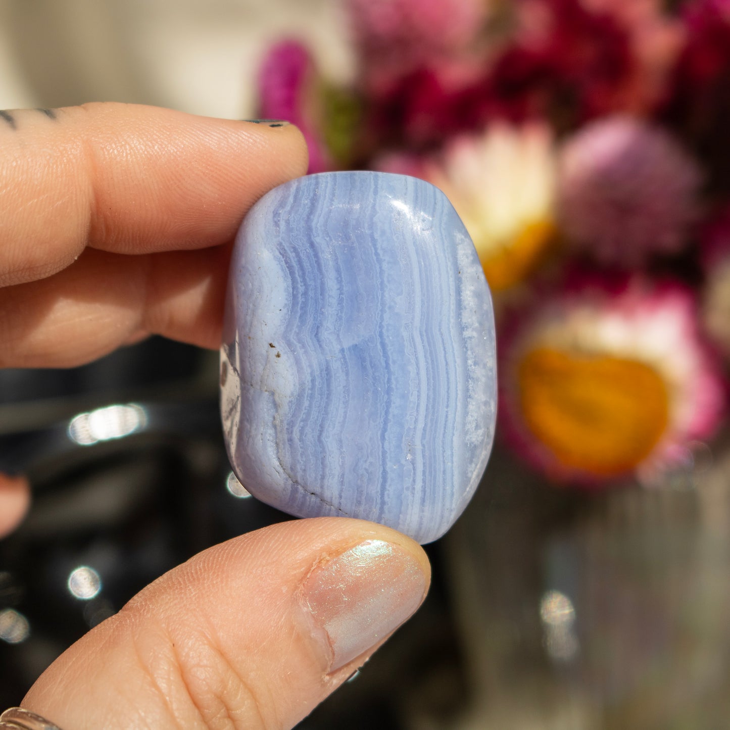 Blue Lace Agate Tumblestone
