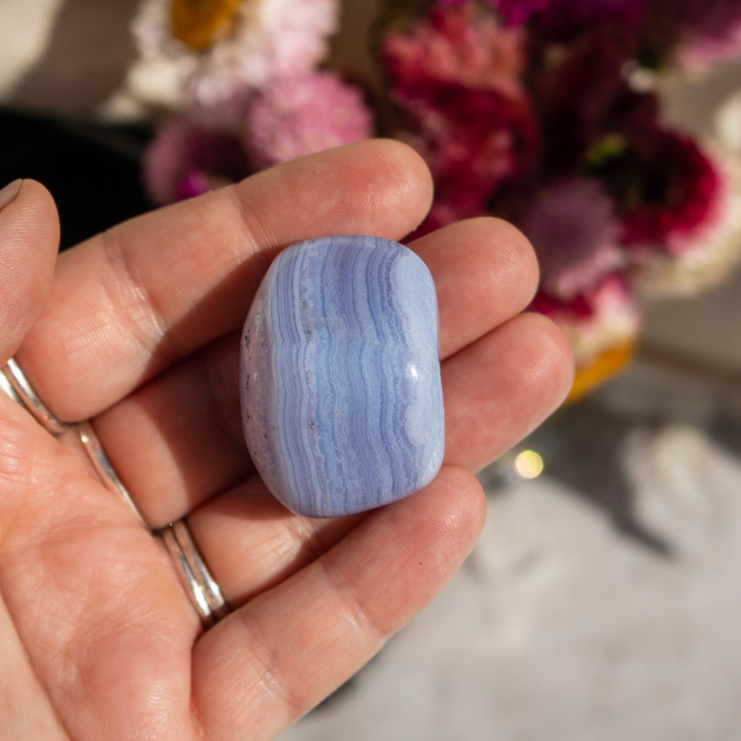 Blue Lace Agate Tumblestone