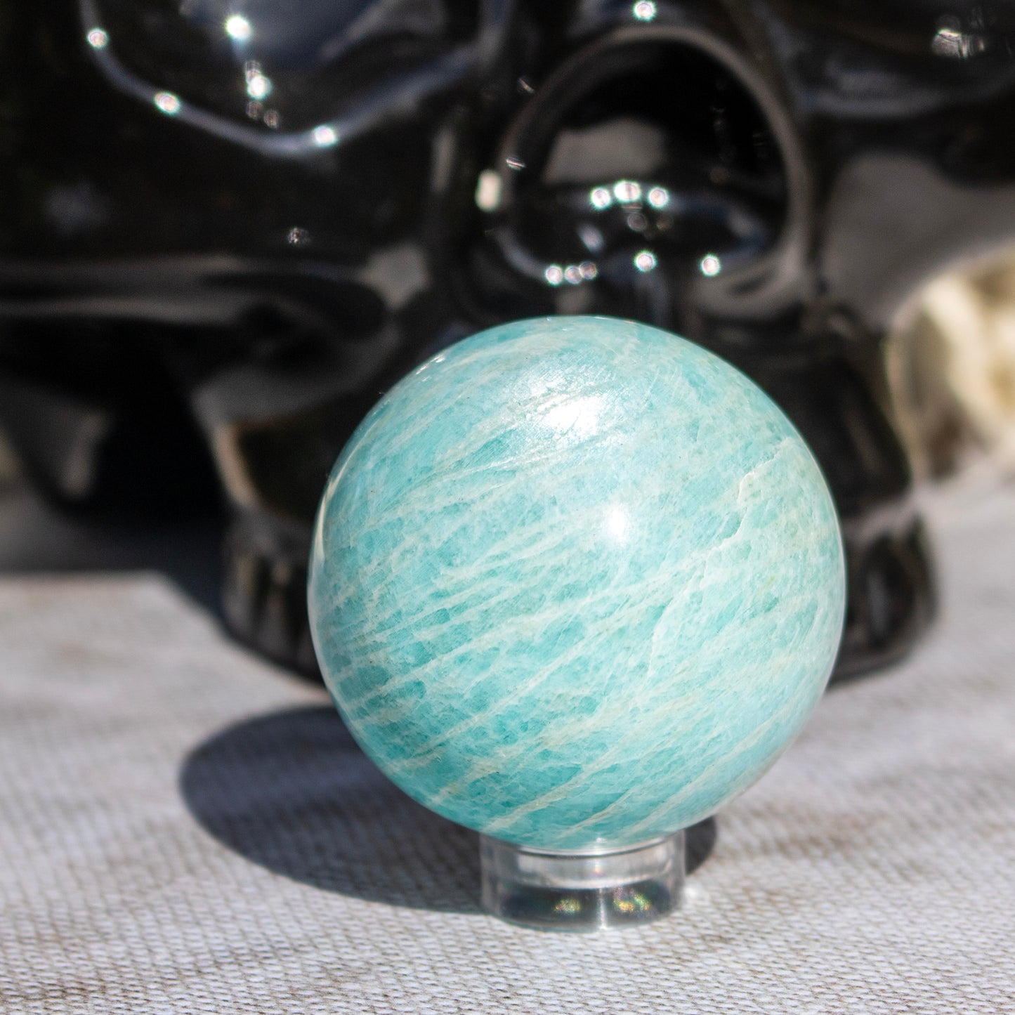 Amazonite Sphere (with Silver Flash)